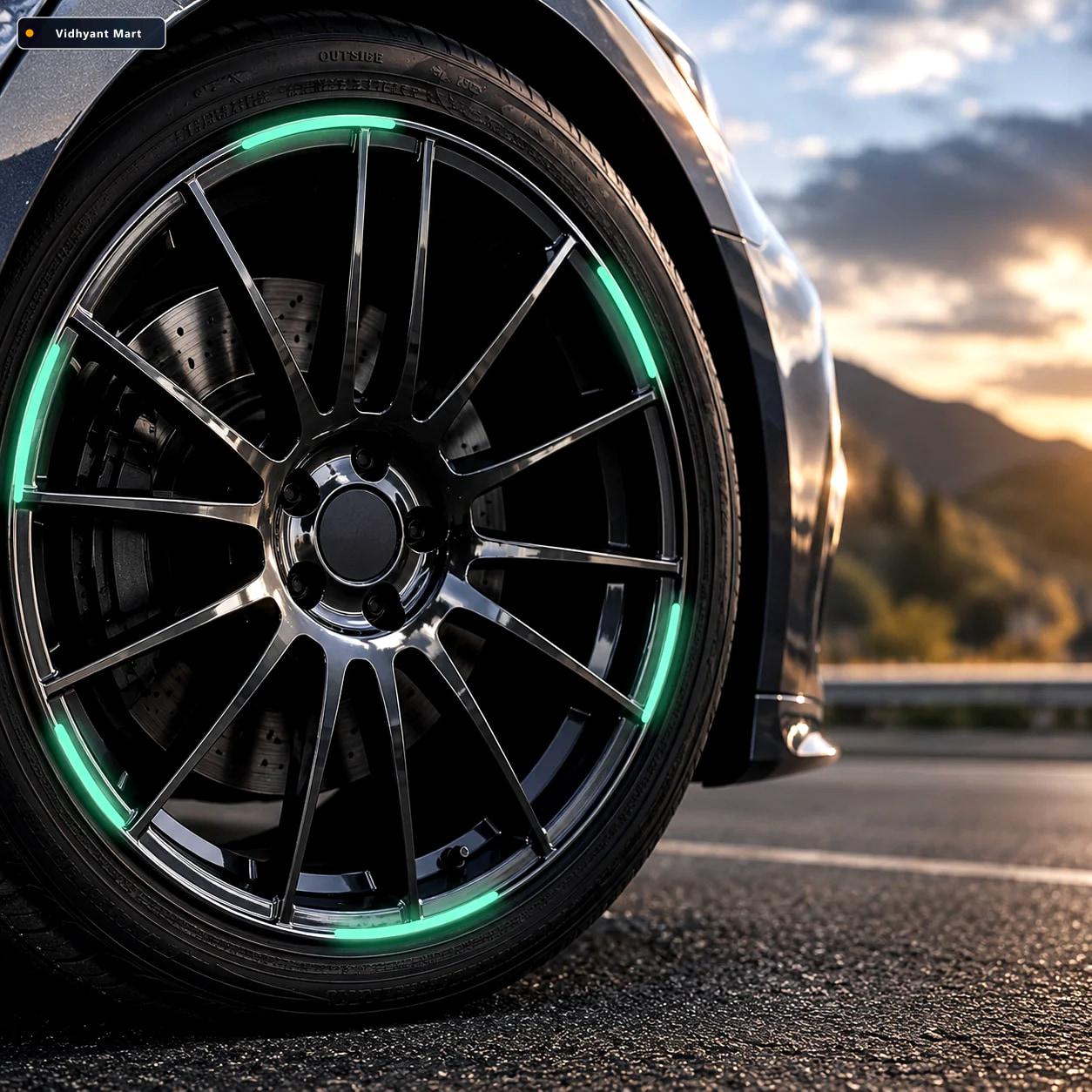 Vidhyant Mart Reflective Car Wheel Stickers Multicolored 20 Pcs 1