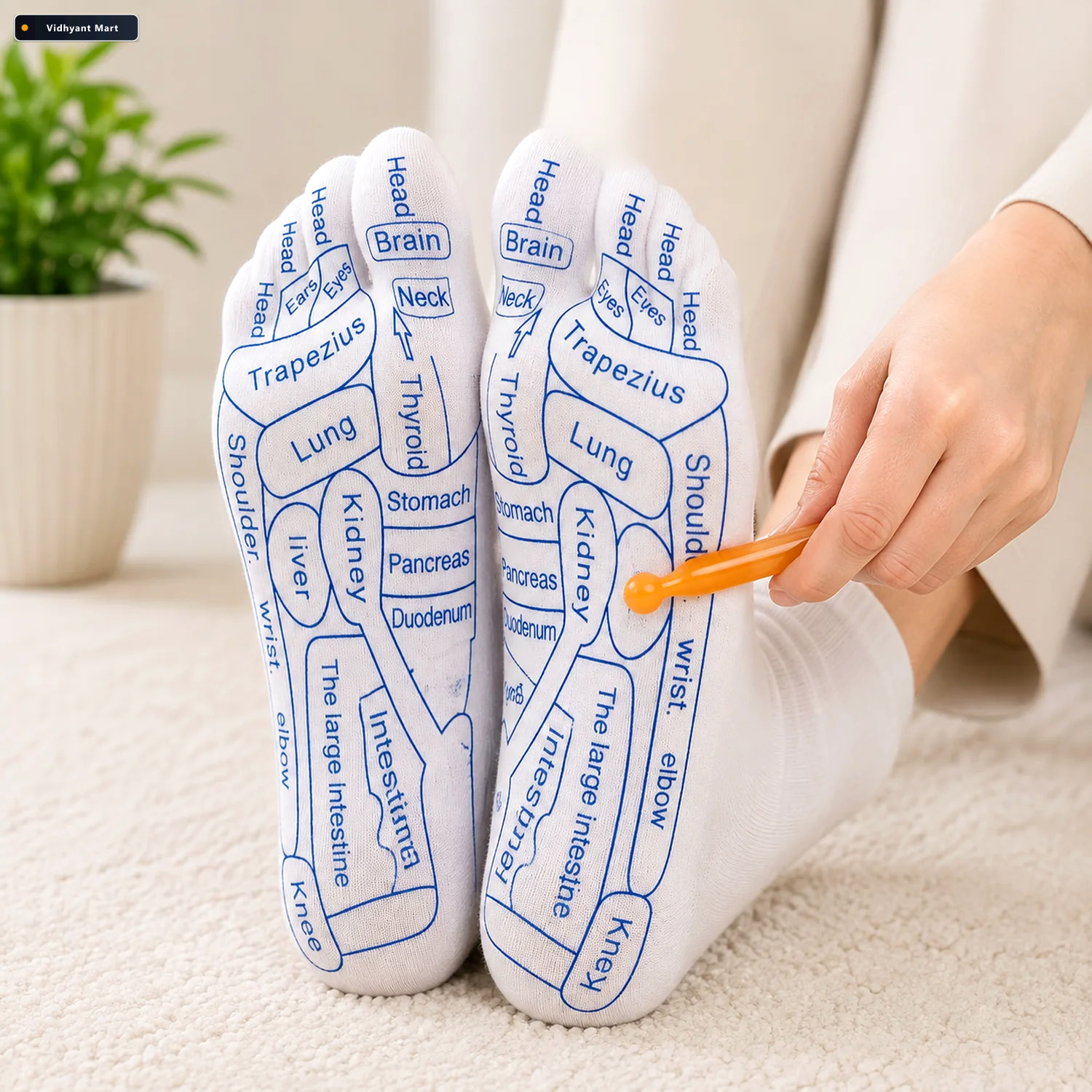 Vidhyant Mart Reflexology Acupressure Socks Set Targeted Foot Ma 1