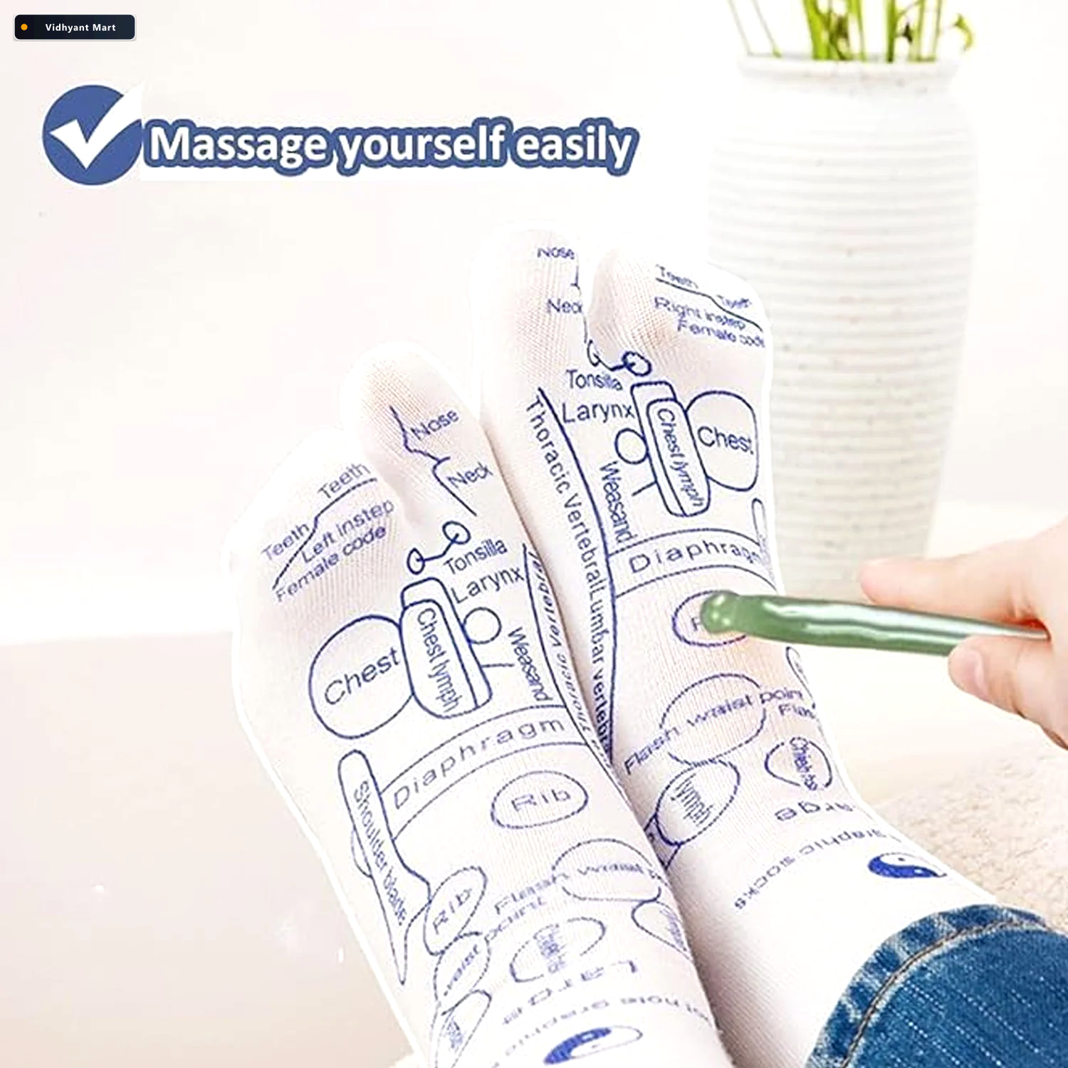 Vidhyant Mart Reflexology Acupressure Socks Set Targeted Foot Ma 3