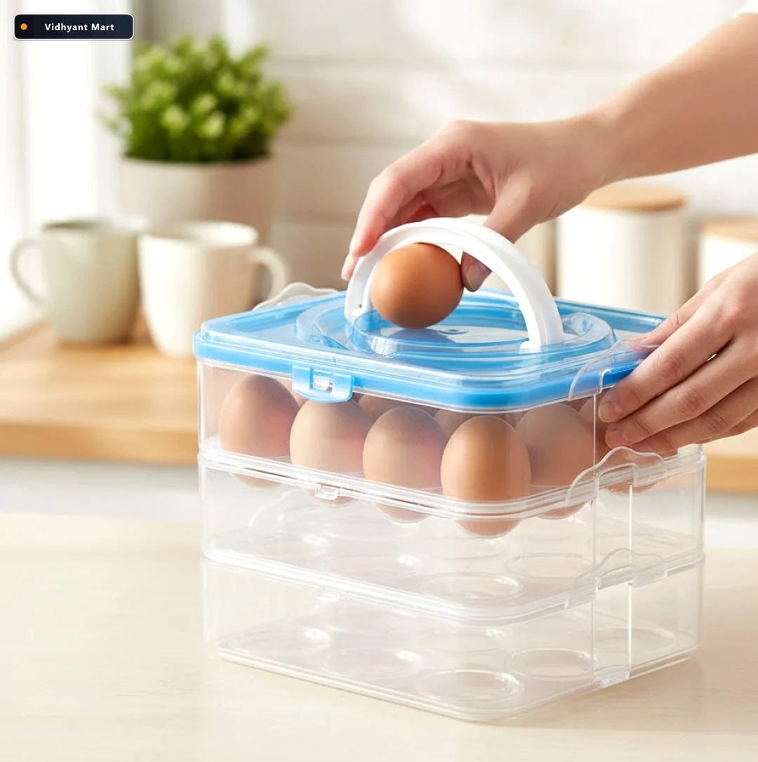 Vidhyant Mart Refrigerator Egg Storage Box 36 Grid 3 Layer Organ 1