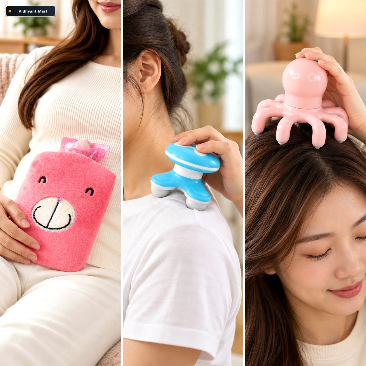 Vidhyant Mart Relaxation Self Care Combo Cute Hot Water Bag Hand 5