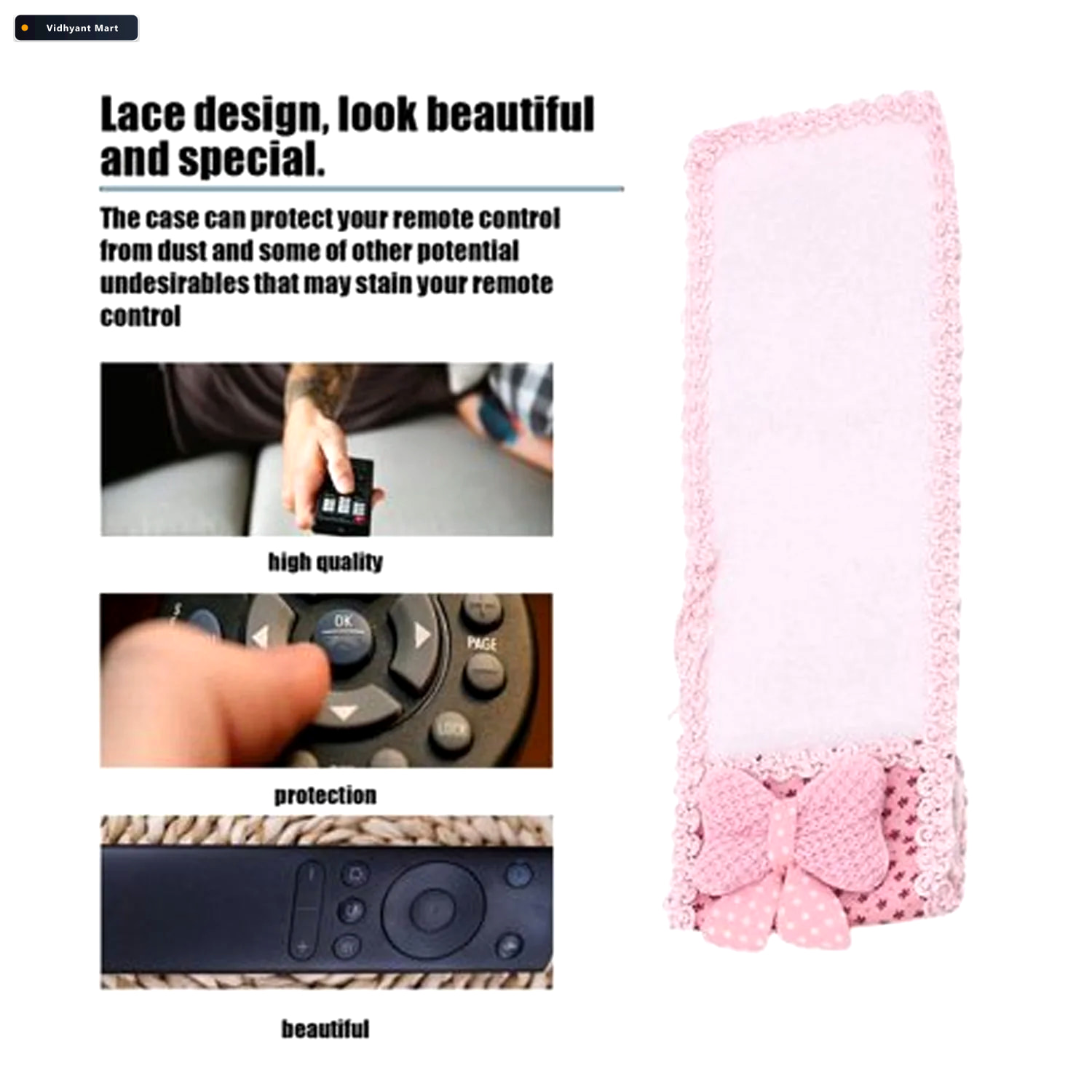Vidhyant Mart Remote Control Cover 3pc Dust Protection Set Velve 4