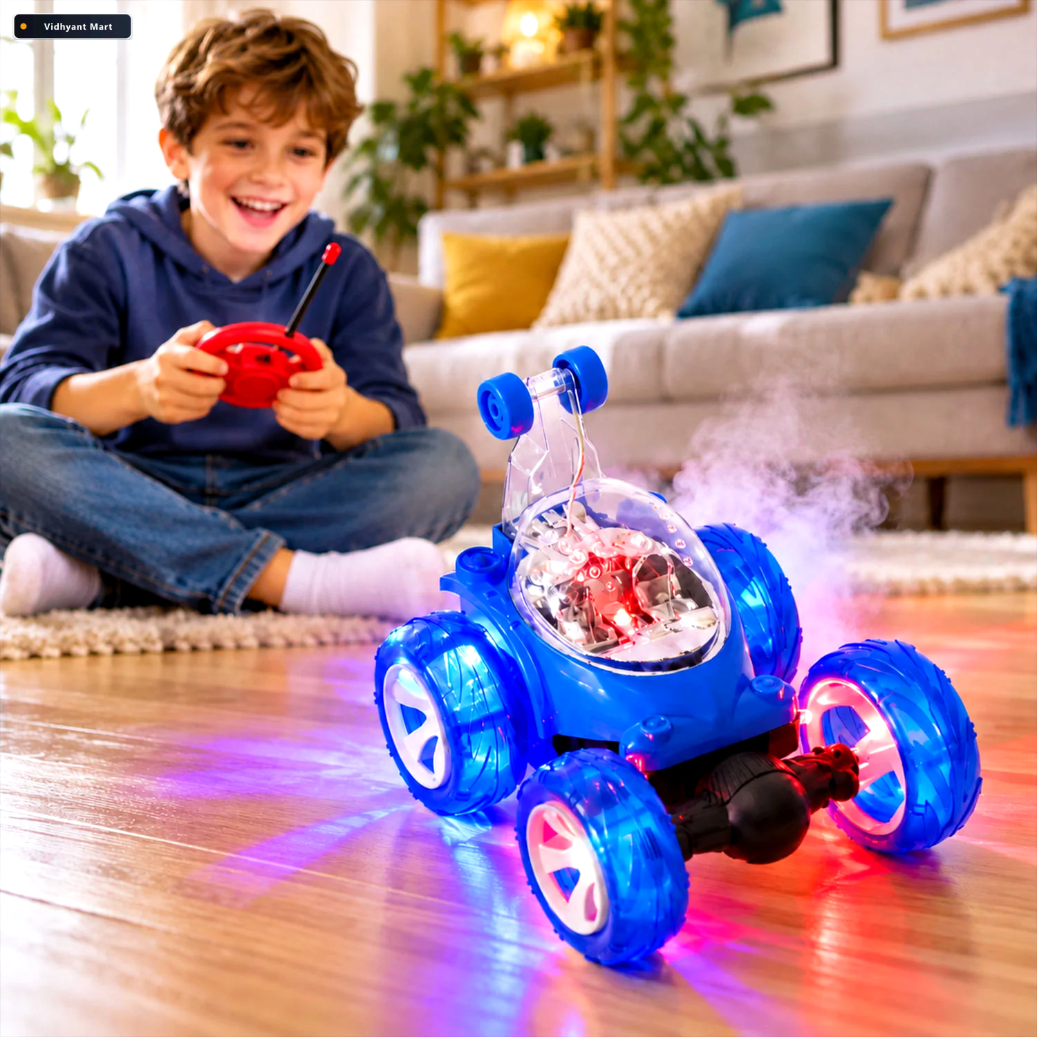 Vidhyant Mart Remote Control Stunt Car With Music Led Lights And 1