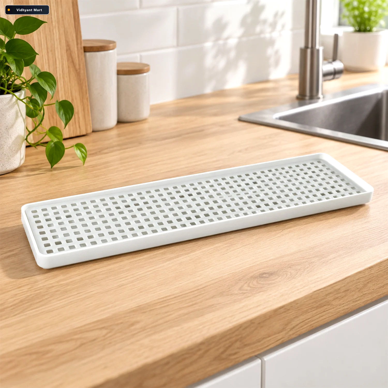 Vidhyant Mart Removable Plastic Drain Rack Tray For Kitchen Sink 2