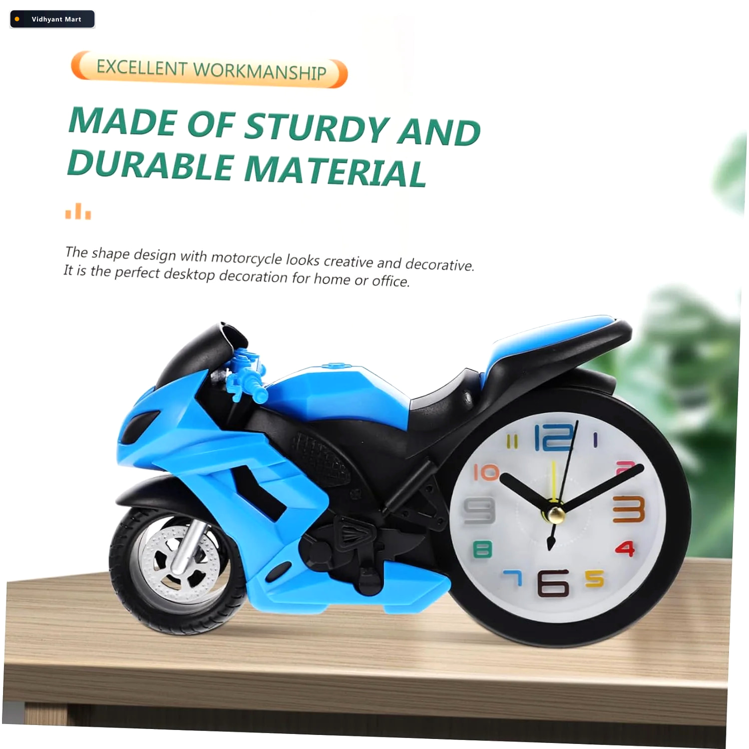 Vidhyant Mart Retro Motorcycle Alarm Clock Silent Engine Design 4