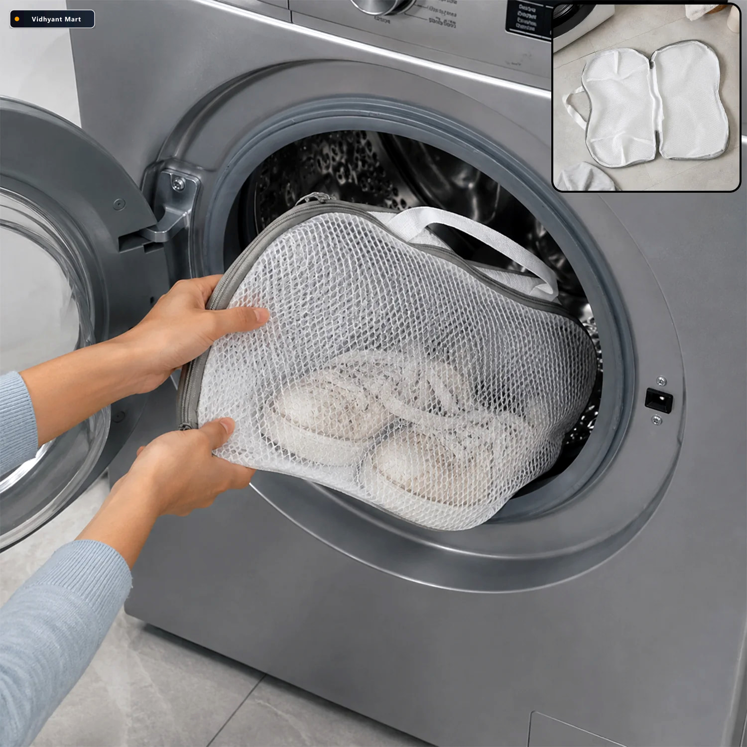 Vidhyant Mart Reusable 3d Mesh Laundry Washing Bag With Zipper F 1