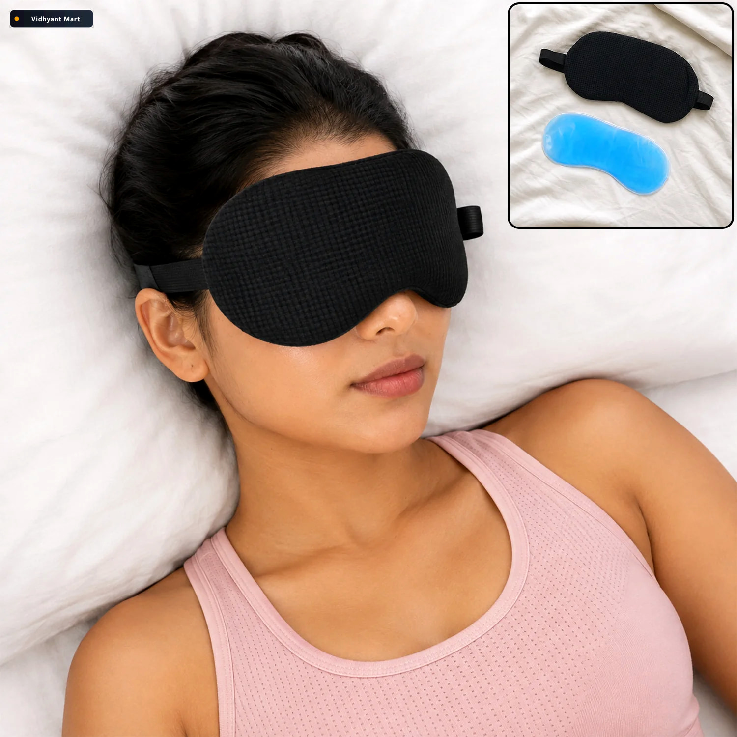 Vidhyant Mart Reusable Cooling Gel Eye Mask With Soft Cover For 1
