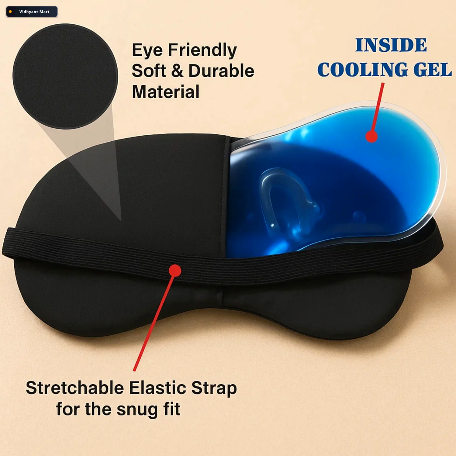 Vidhyant Mart Reusable Cooling Gel Eye Mask With Soft Cover For 2