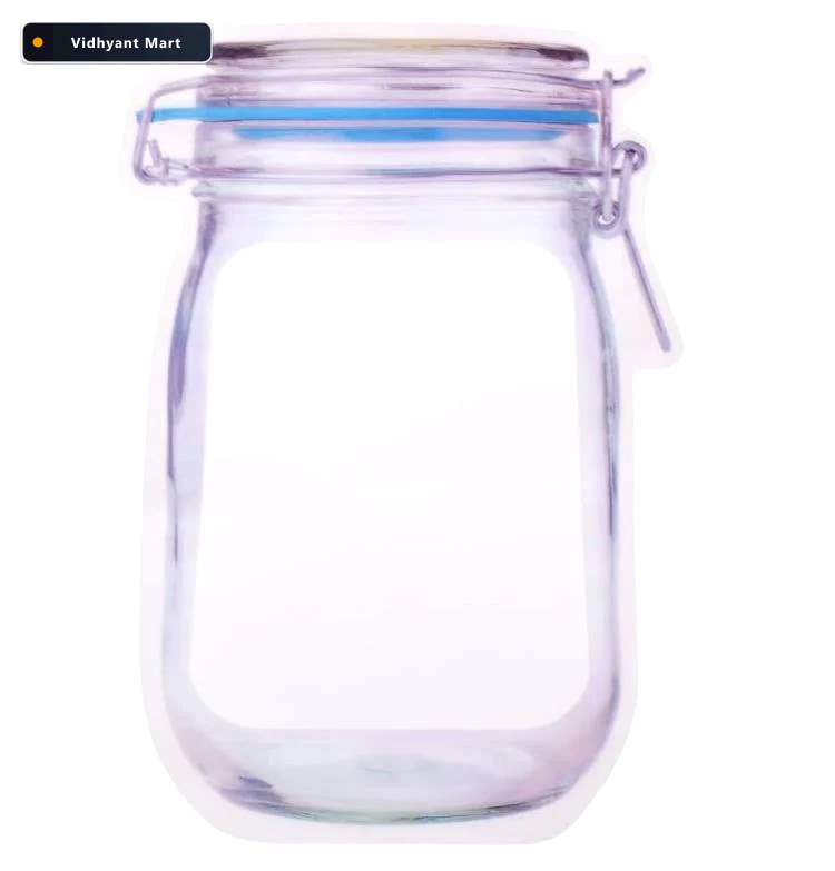 Vidhyant Mart Reusable Food Storage Bag Airtight Mason Jar Zippe 2