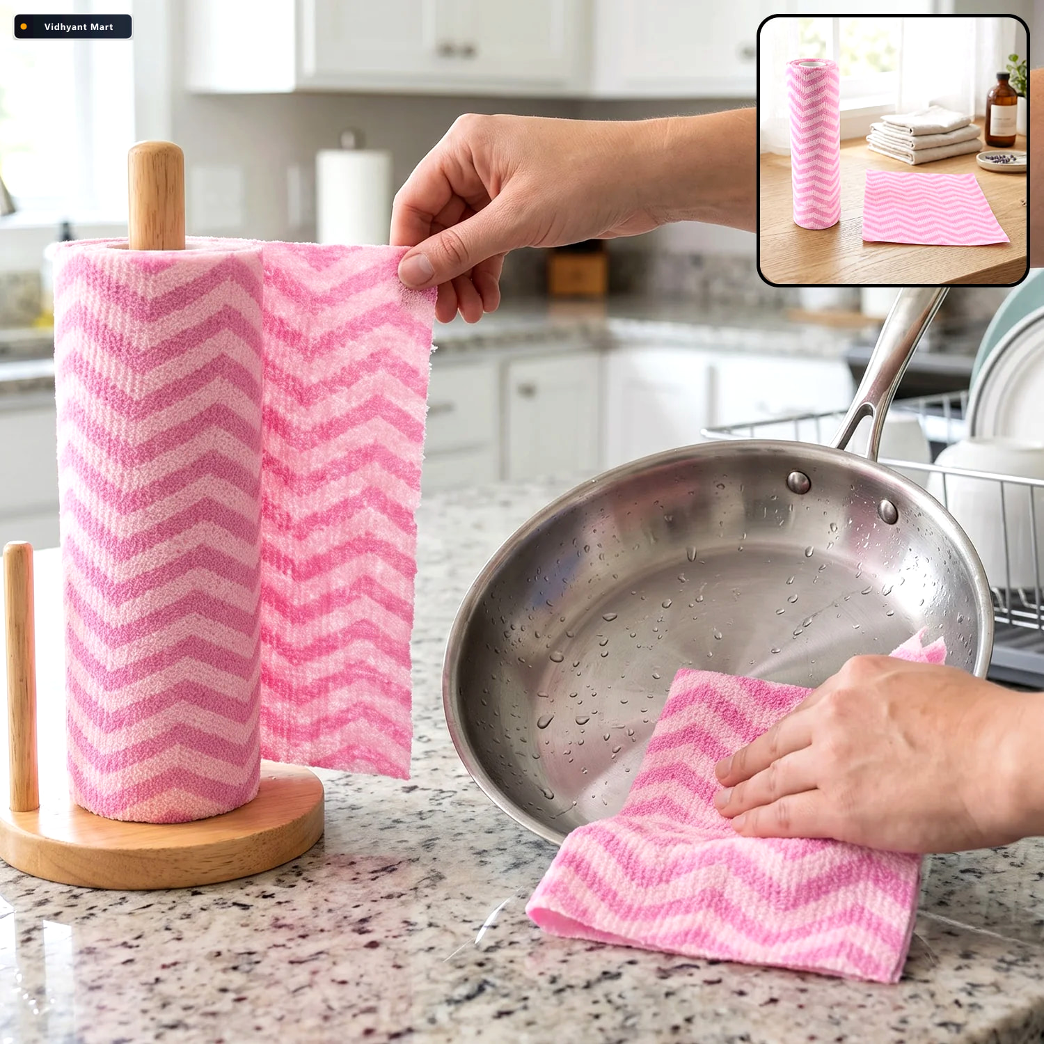 Vidhyant Mart Reusable Kitchen Cleaning Cloth Roll For Absorbent 1