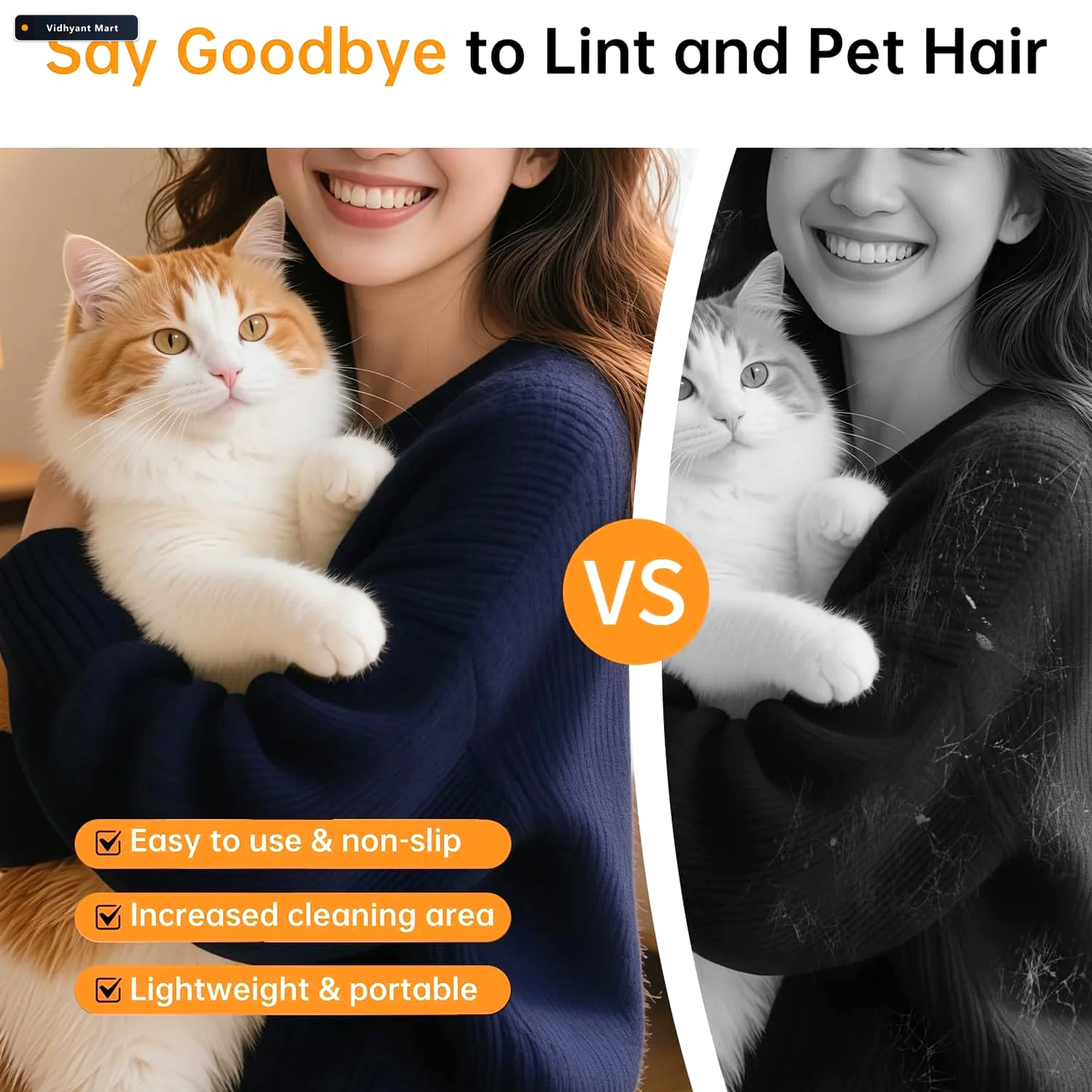 Vidhyant Mart Reusable Lint Remover Glove For Pet Hair Sofa Clot 2