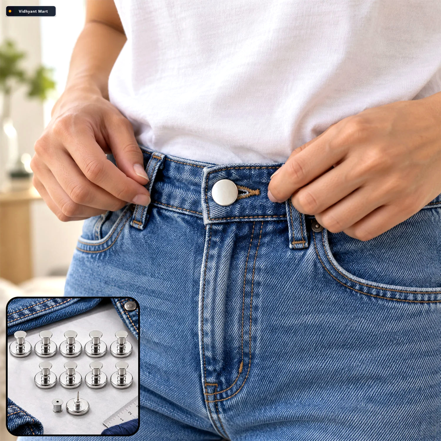 Vidhyant Mart Reusable Metal Magnetic Push Pin Clips For Clothin 1