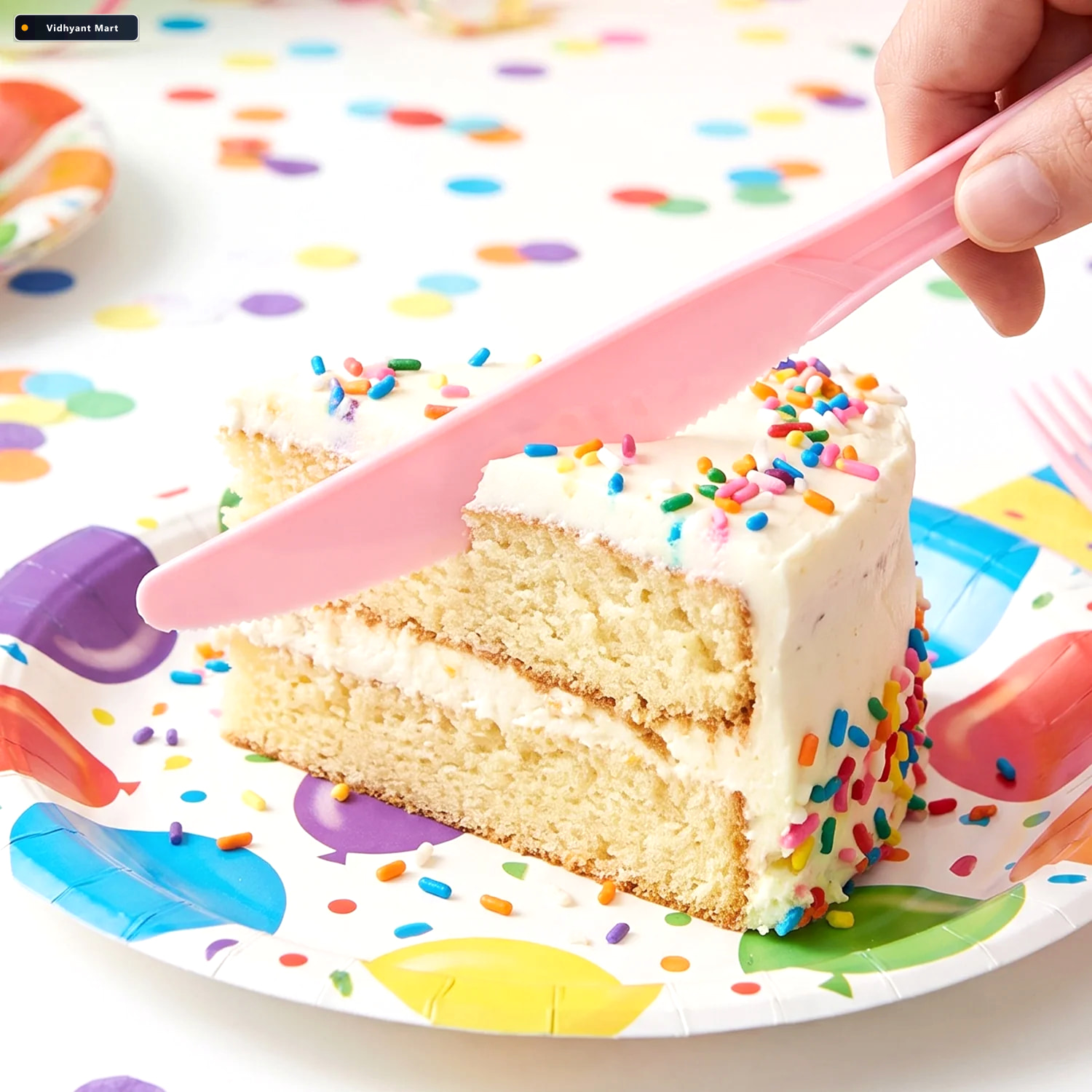 Vidhyant Mart Reusable Multicolor Plastic Dessert Knife Set For 2