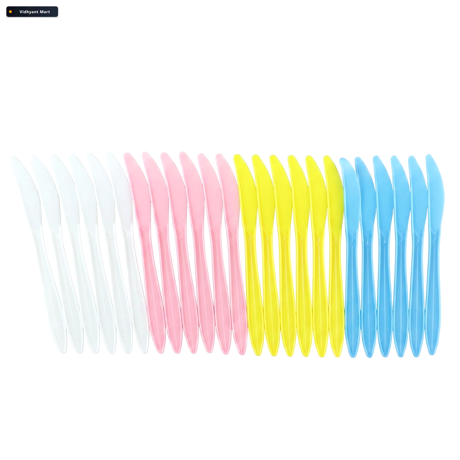 Vidhyant Mart Reusable Multicolor Plastic Dessert Knife Set For 4
