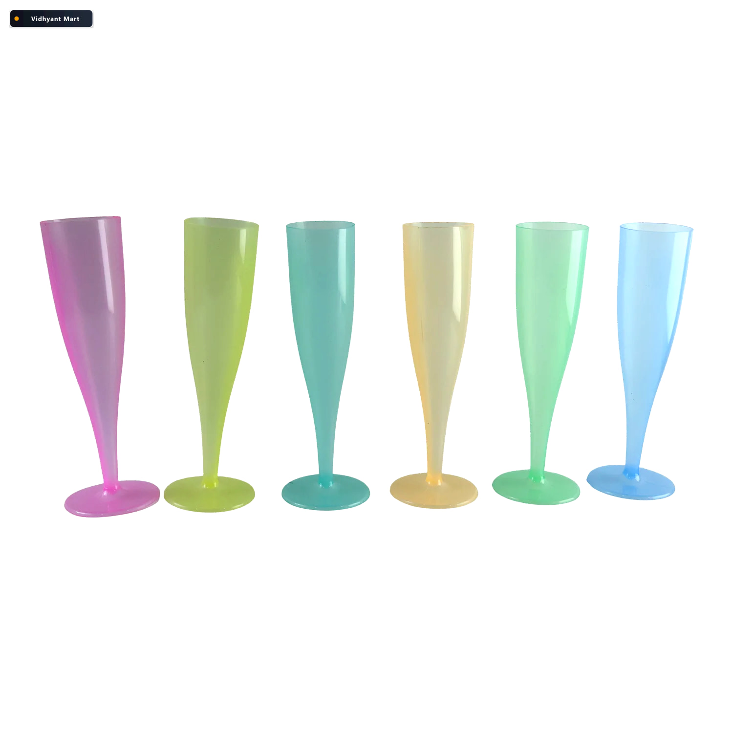 Vidhyant Mart Reusable Plastic Champagne Flutes Wine Glasses Set 4