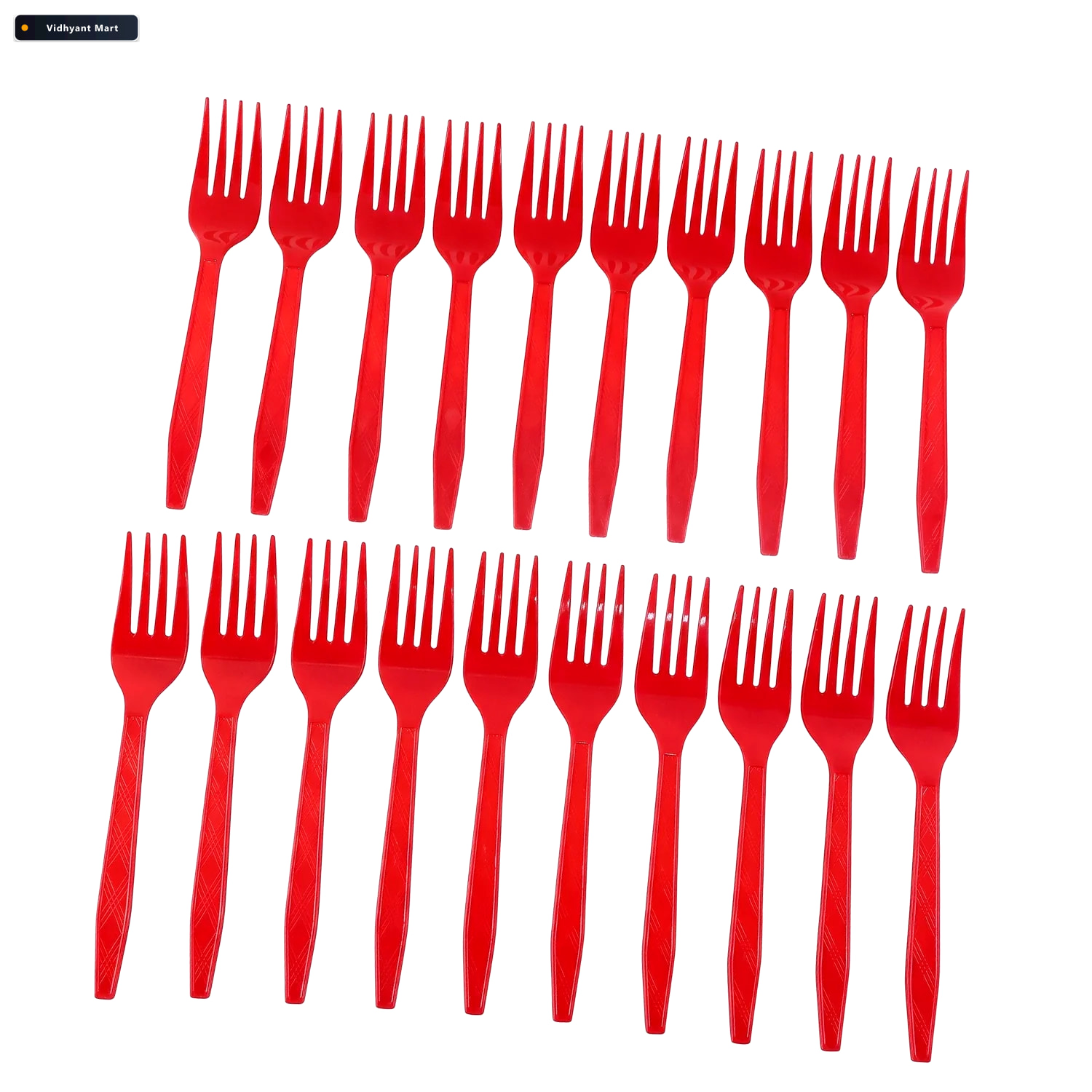 Vidhyant Mart Reusable Plastic Fork 20 Pc Set Durable Dinner For 4