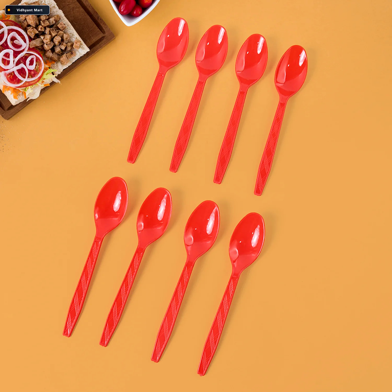 Vidhyant Mart Reusable Plastic Spoons Set Of 8 Durable Lightweig 2