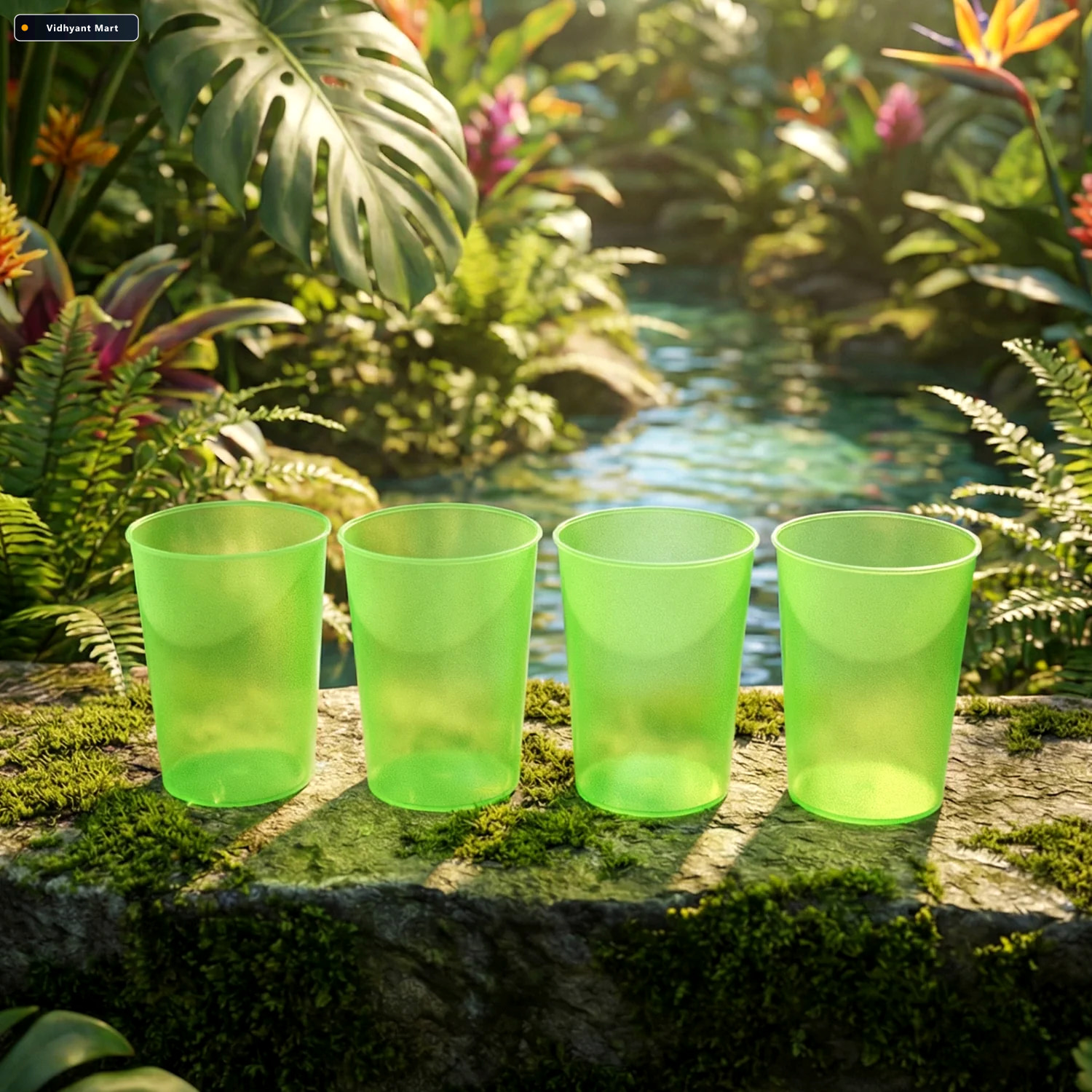 Vidhyant Mart Reusable Plastic Tumblers Bpa Free 4 Piece Set Ser 1