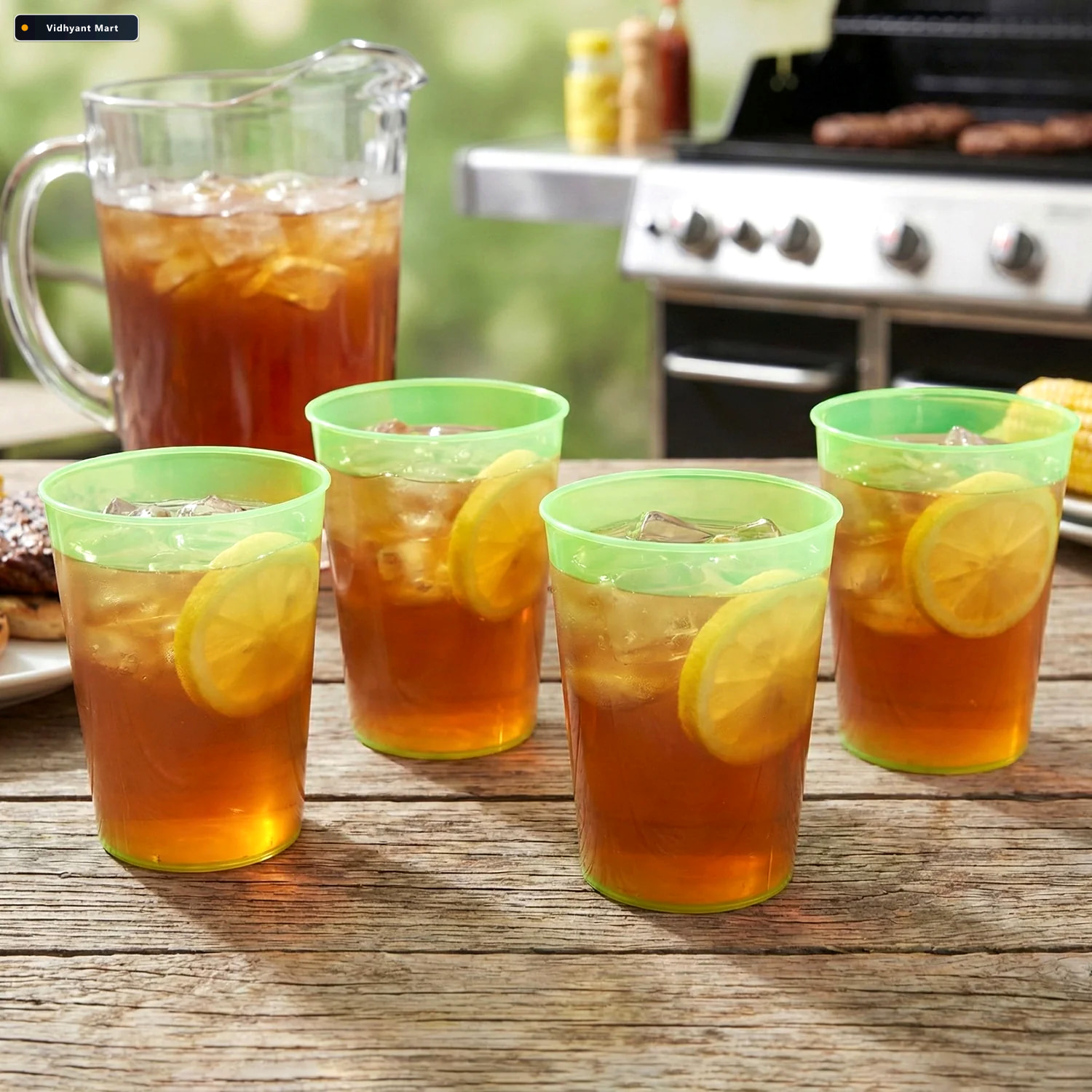 Vidhyant Mart Reusable Plastic Tumblers Bpa Free 4 Piece Set Ser 4