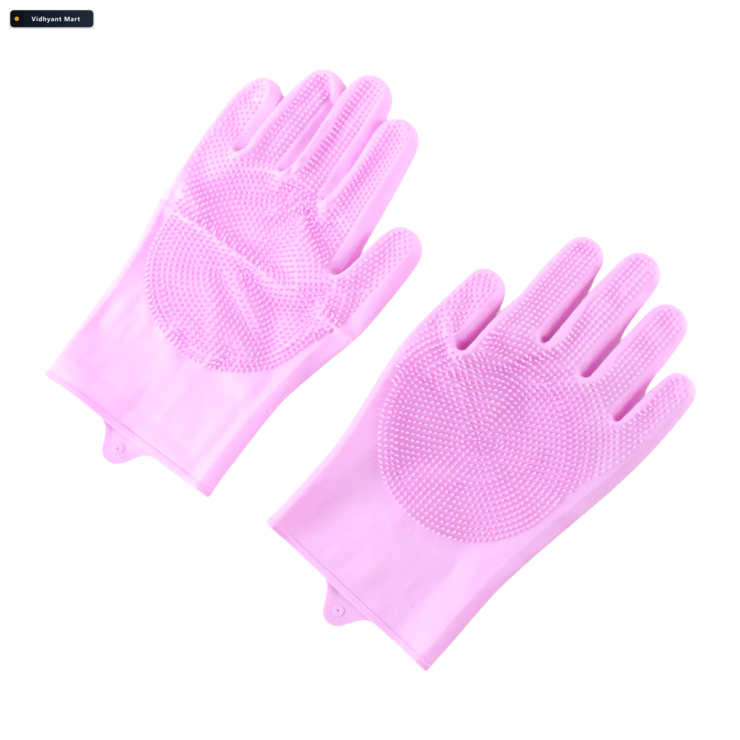 Vidhyant Mart Reusable Scrubber Cleaning Gloves With Built In Br 4