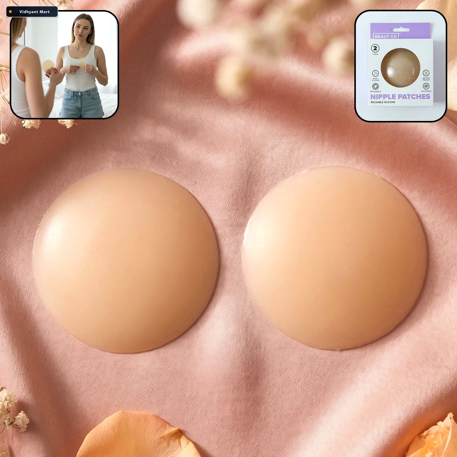 Vidhyant Mart Reusable Silicone Nipple Cover Patches Seamless Co 1