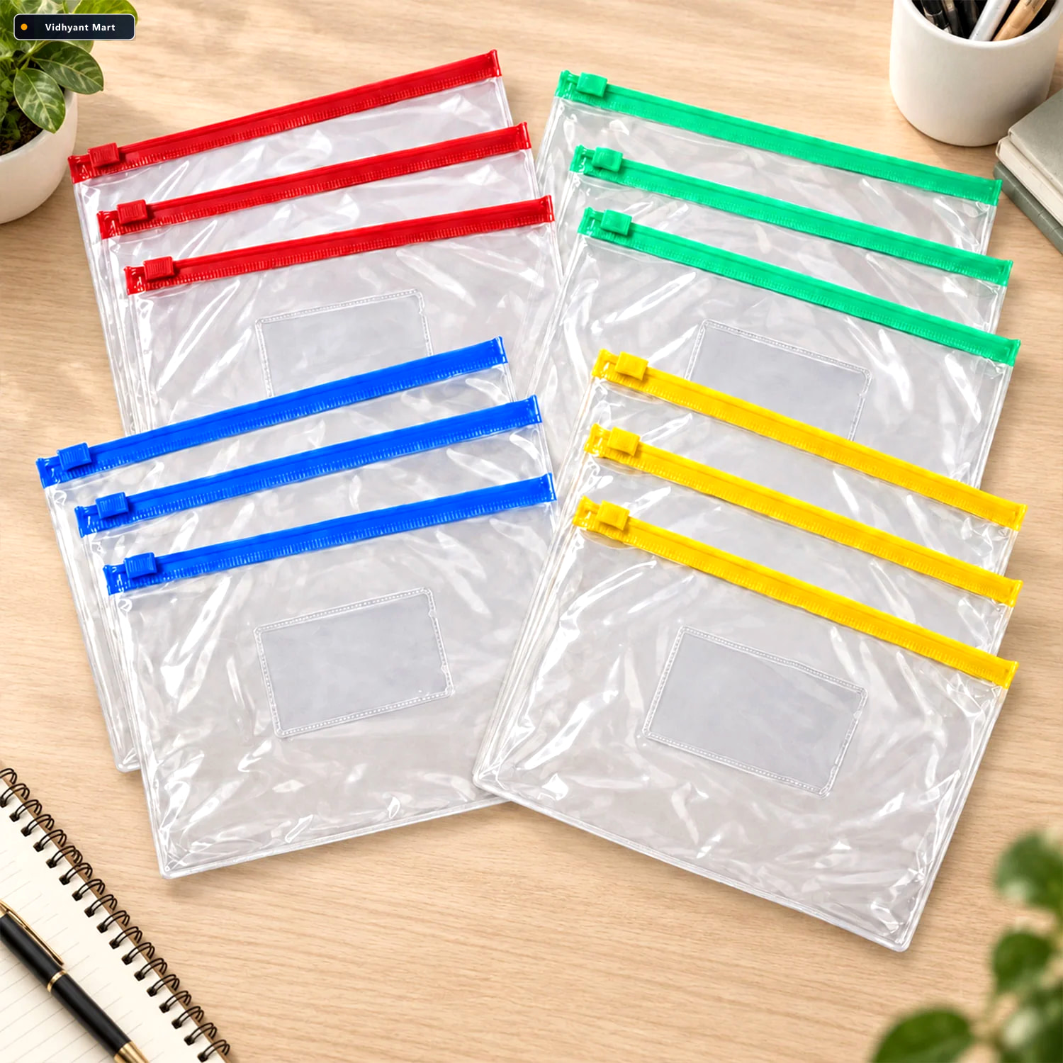 Vidhyant Mart Reusable Transparent Zipper Storage Pouches For St 2