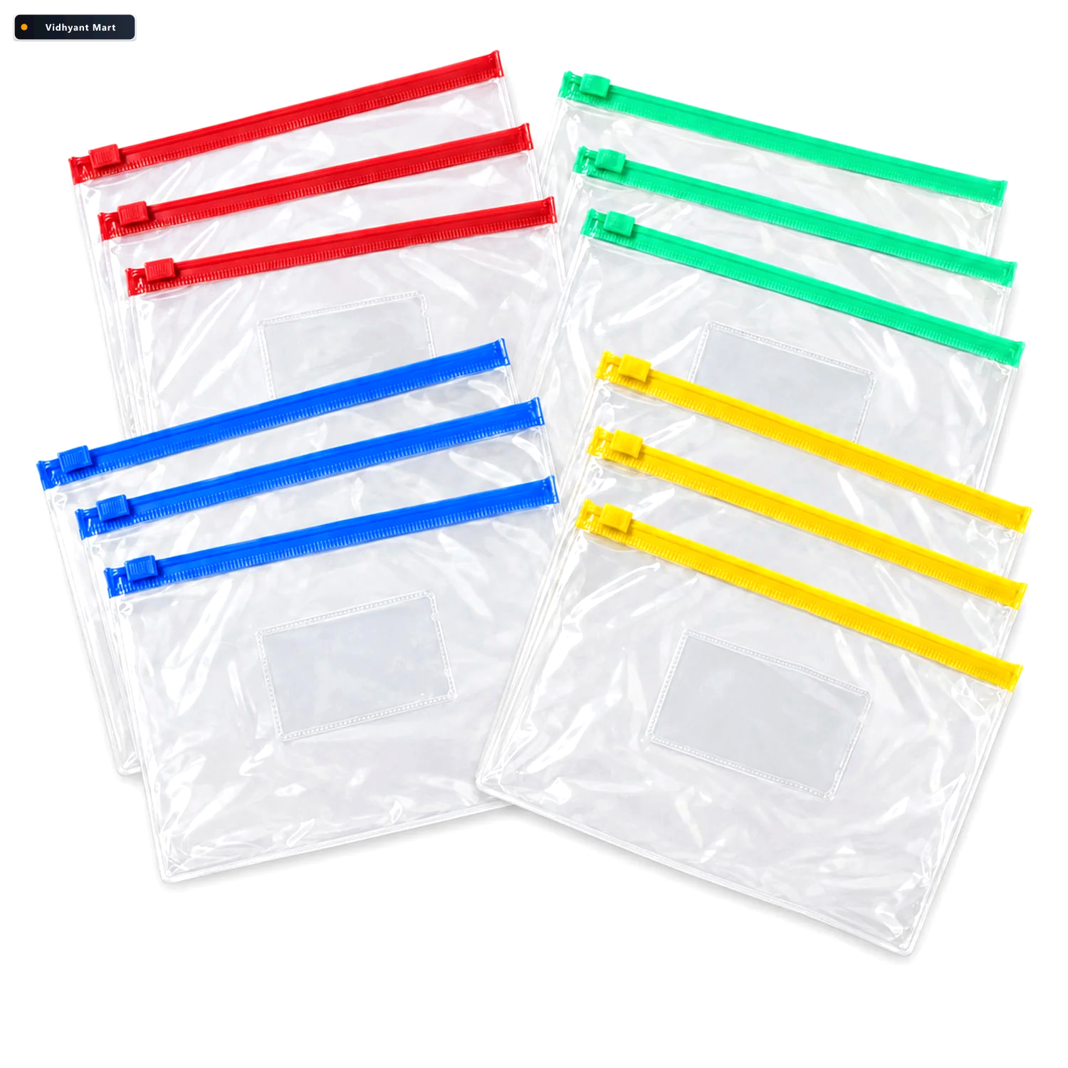 Vidhyant Mart Reusable Transparent Zipper Storage Pouches For St 4