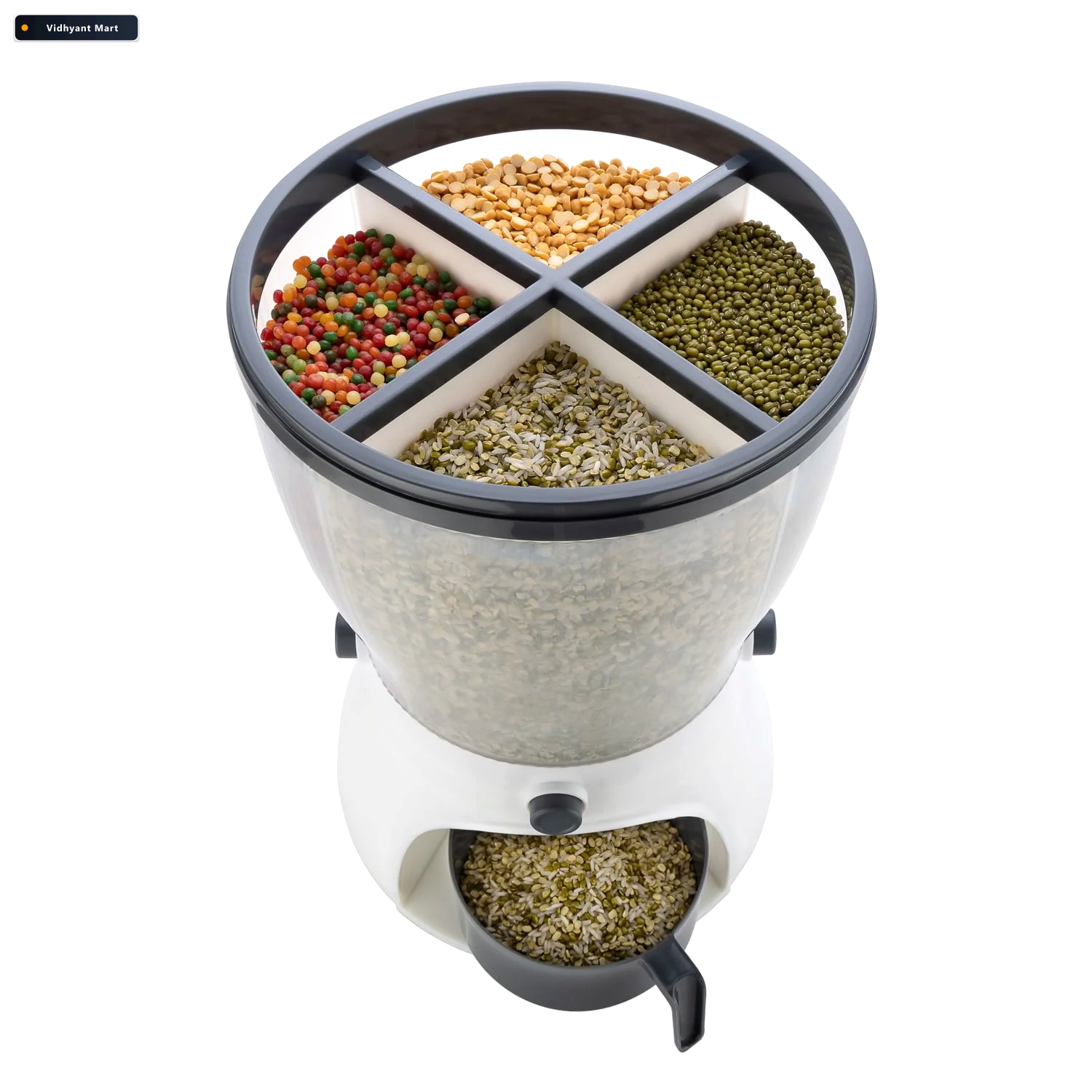 Vidhyant Mart Rice Dispenser 10l 4 In 1 Grain Storage Tidy Table 2