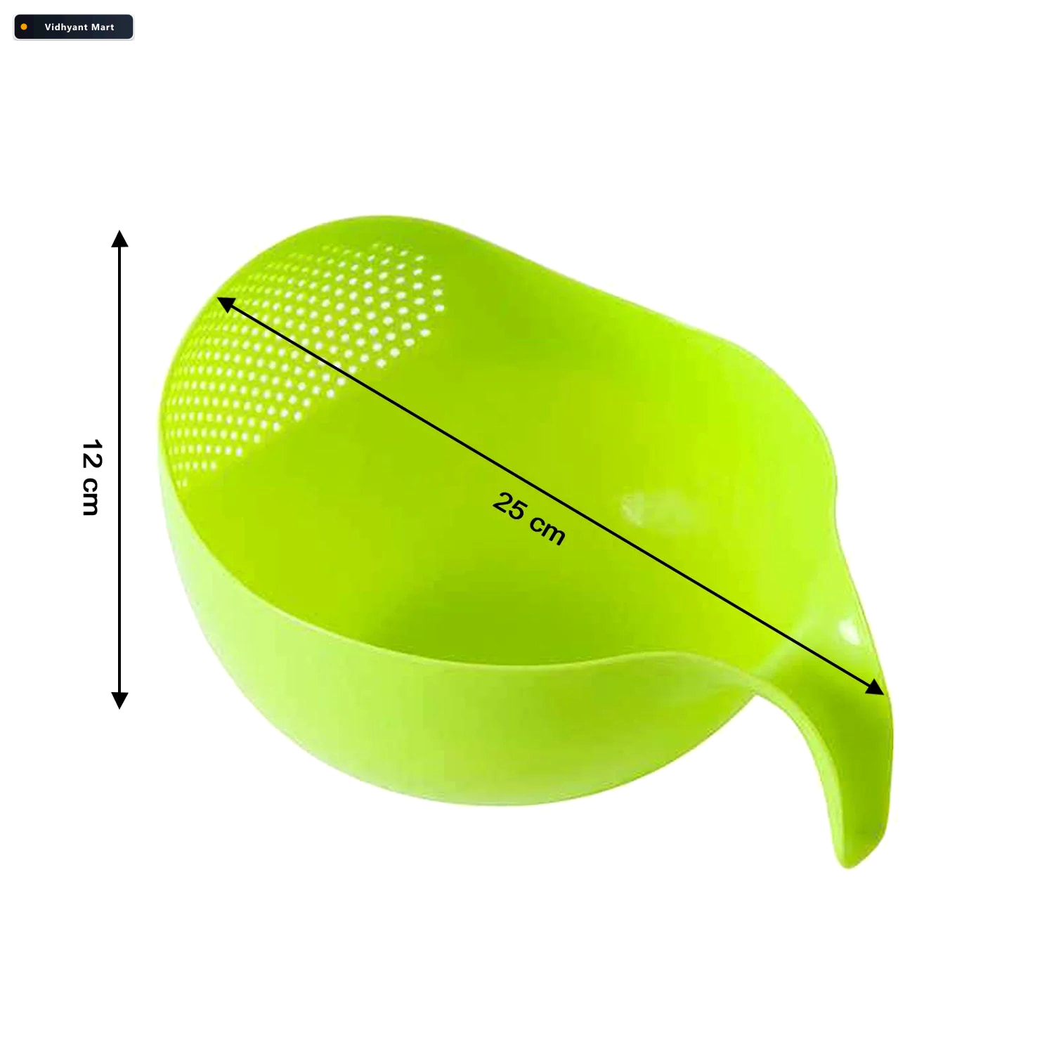 Vidhyant Mart Rice Strainer Bowl Set Thick Plastic 3pc With Hand 4