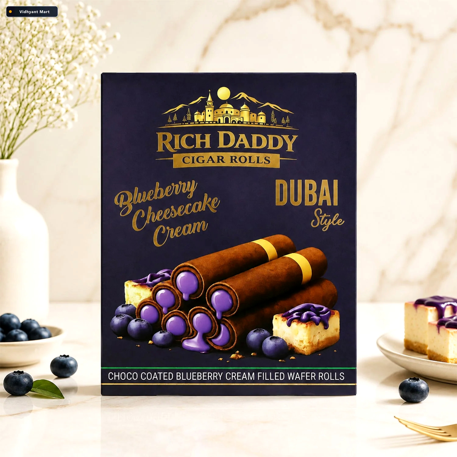 Vidhyant Mart Rich Daddy Blueberry Cheesecake Cigar Rolls Premiu 1