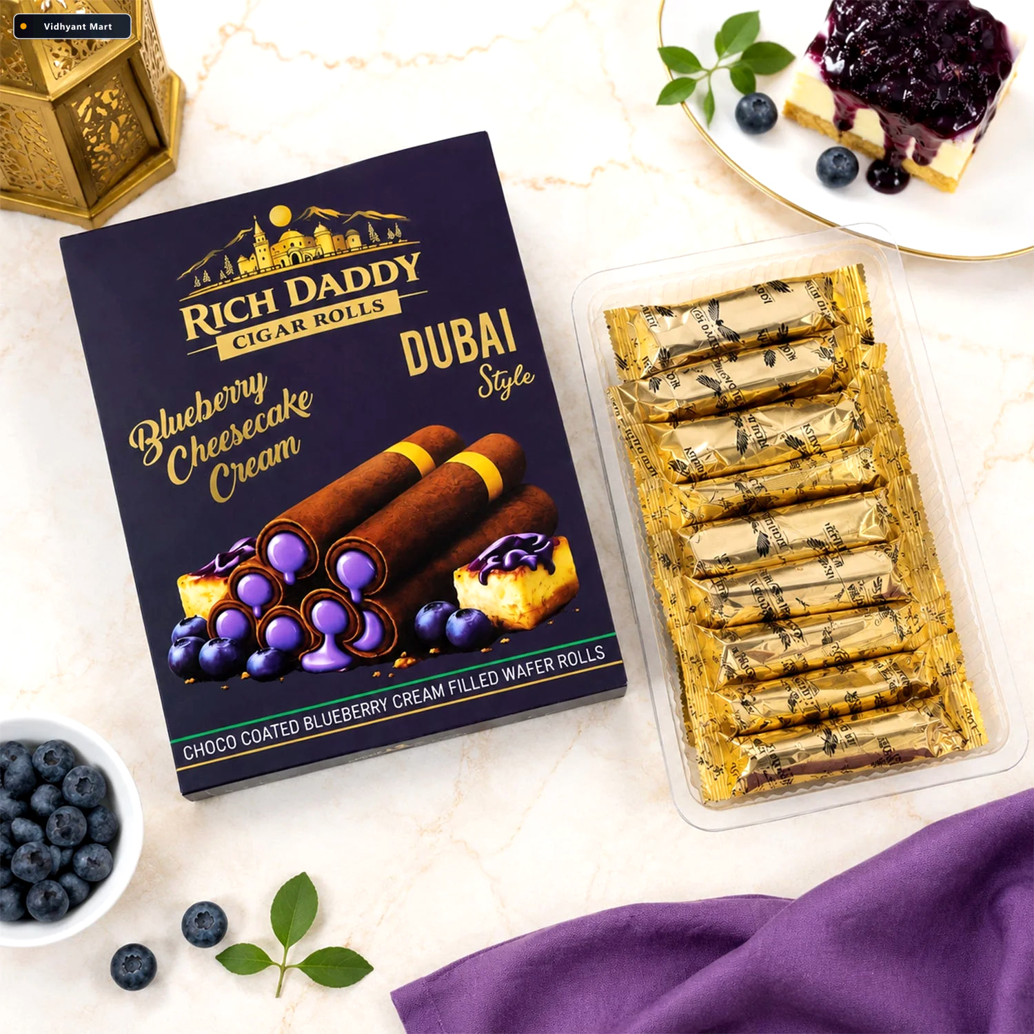 Vidhyant Mart Rich Daddy Blueberry Cheesecake Cigar Rolls Premiu 3