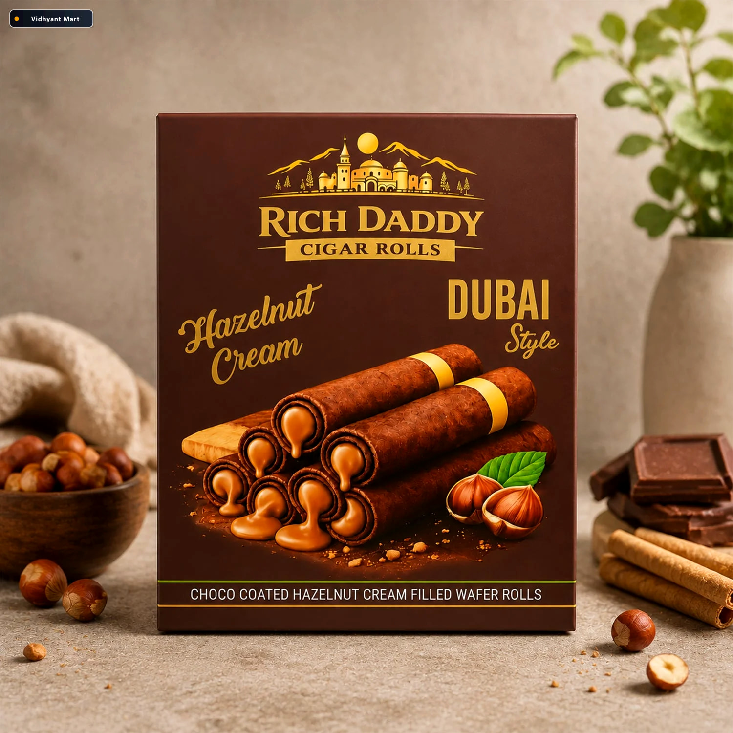 Vidhyant Mart Rich Daddy Hazelnut Cream Cigar Rolls Premium Duba 2