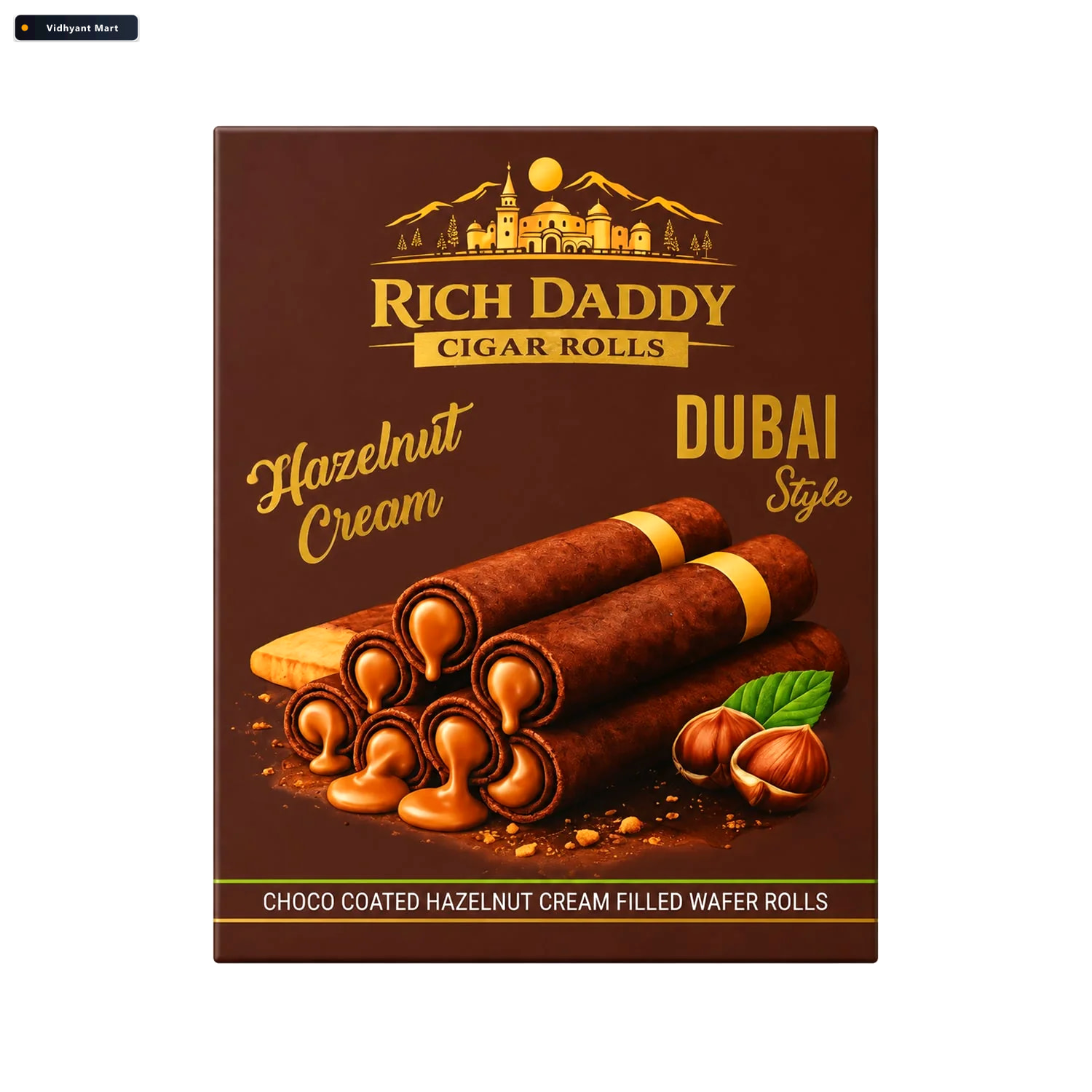 Vidhyant Mart Rich Daddy Hazelnut Cream Cigar Rolls Premium Duba 5