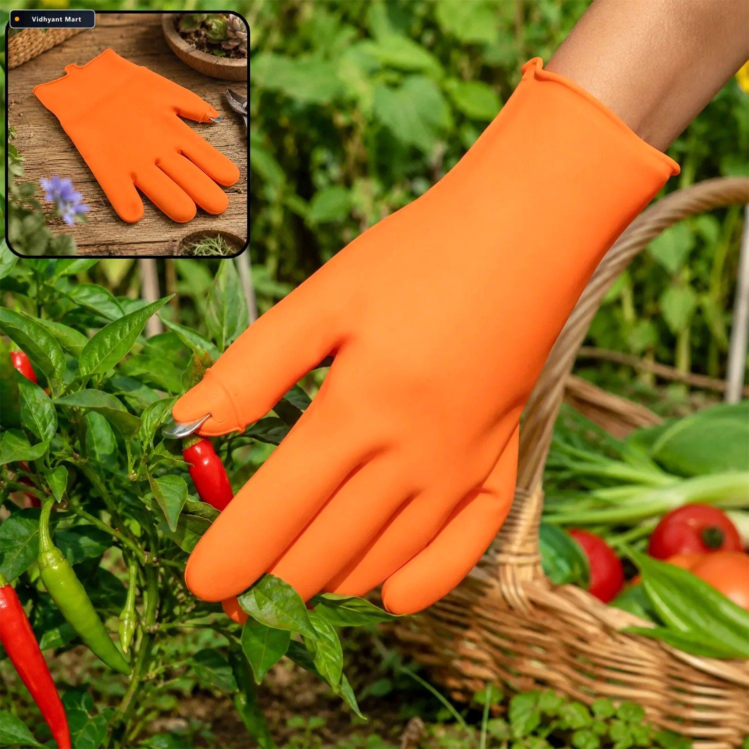 Vidhyant Mart Right Handed Thumb Cutter Glove Safe Harvesting In 1