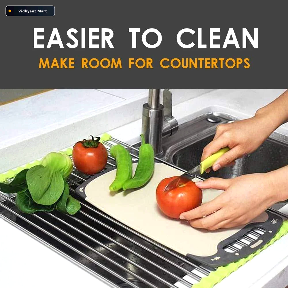 Vidhyant Mart Roll Up Dish Drying Rack Space Saving Cookaura 2