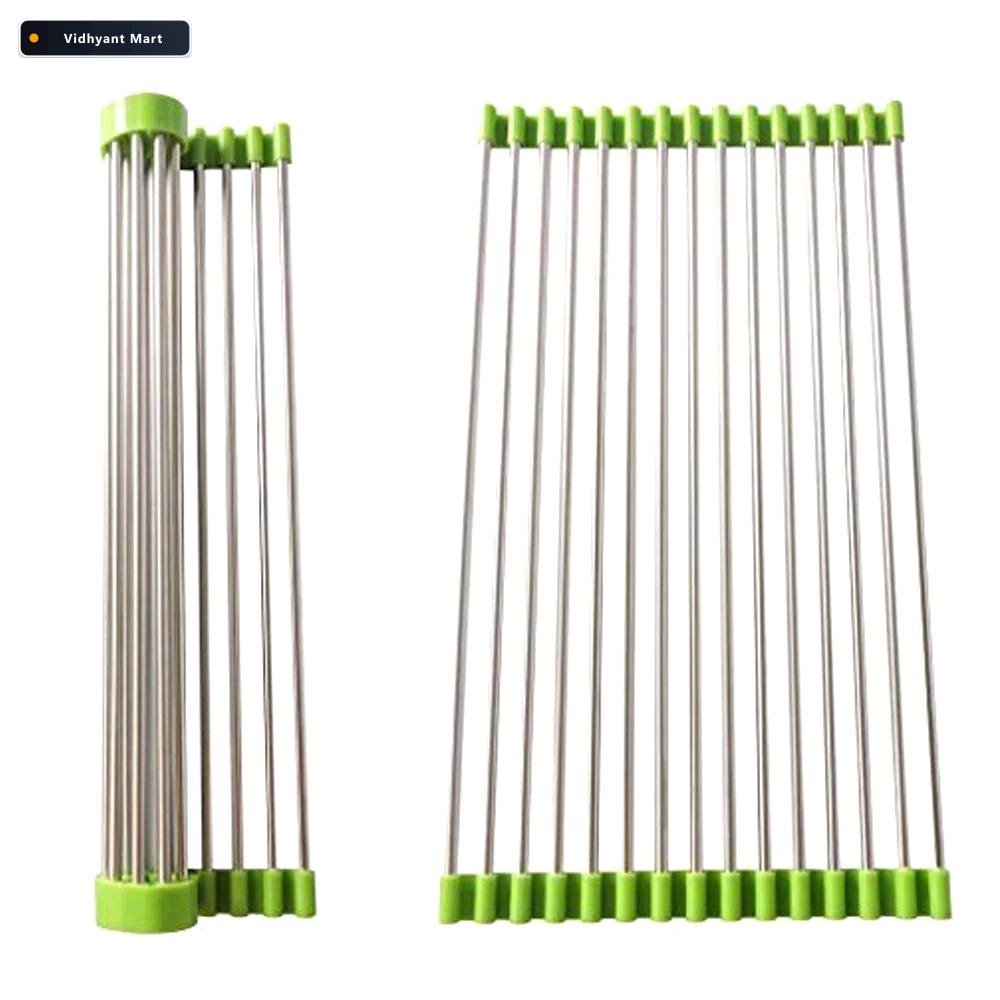 Vidhyant Mart Roll Up Dish Drying Rack Space Saving Cookaura 3