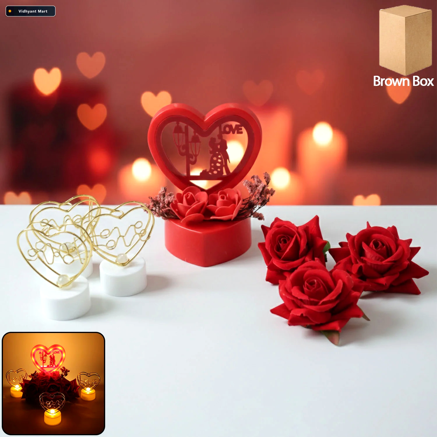 Vidhyant Mart Romantic Heart Love Decorative Gift Set Elegant Ro 1