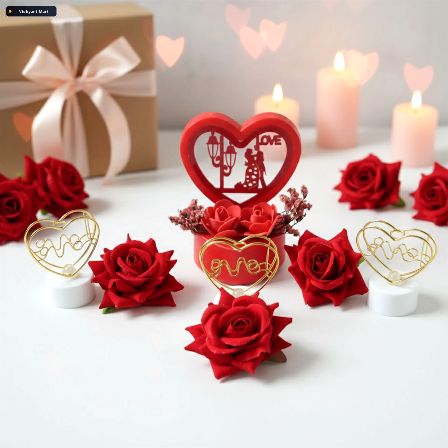 Vidhyant Mart Romantic Heart Love Decorative Gift Set Elegant Ro 3