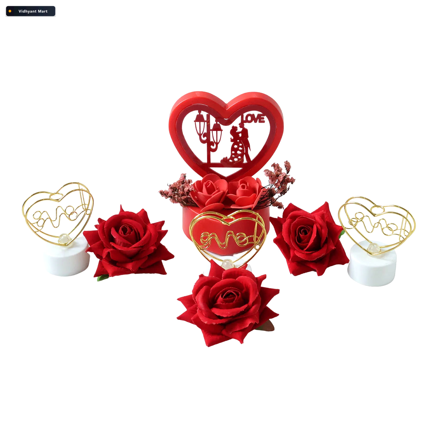 Vidhyant Mart Romantic Heart Love Decorative Gift Set Elegant Ro 4