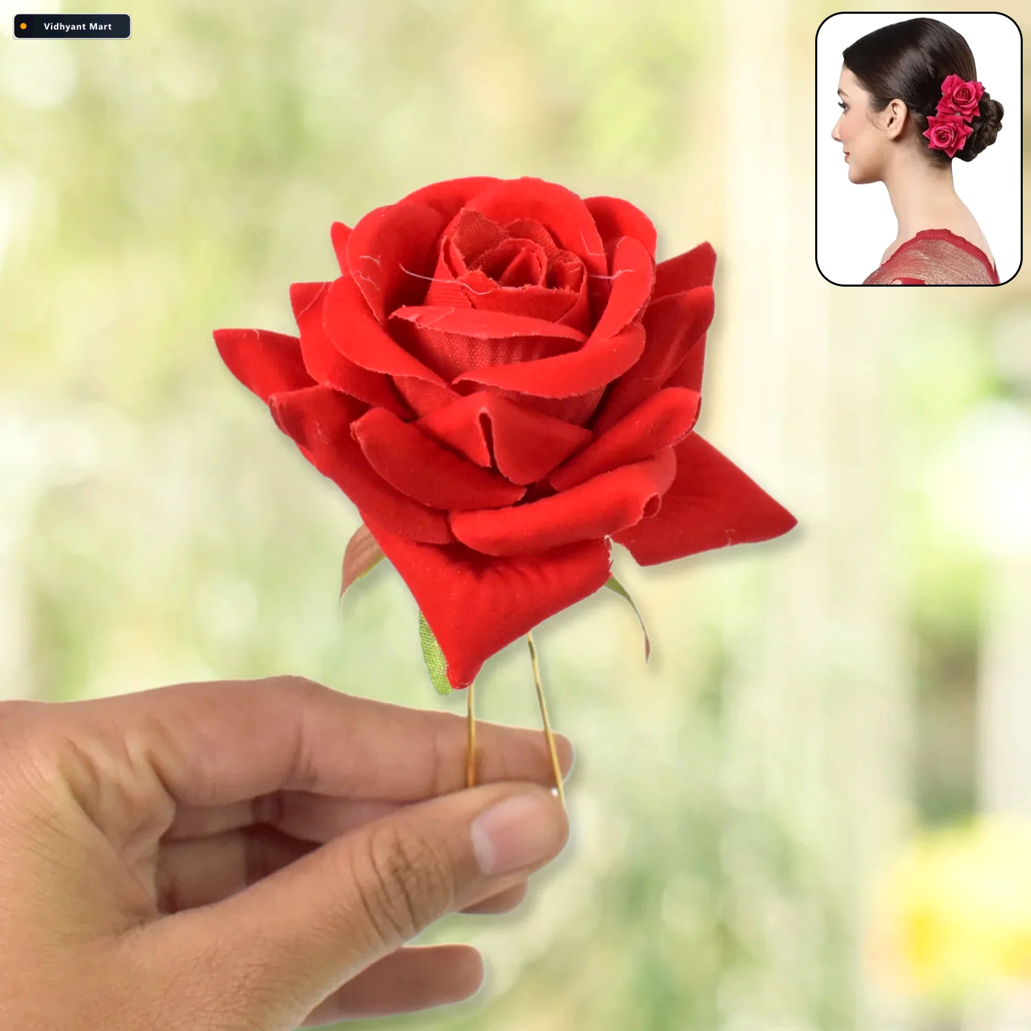 Vidhyant Mart Romantic Heart Love Table Decor Elegant Rose Gift 2