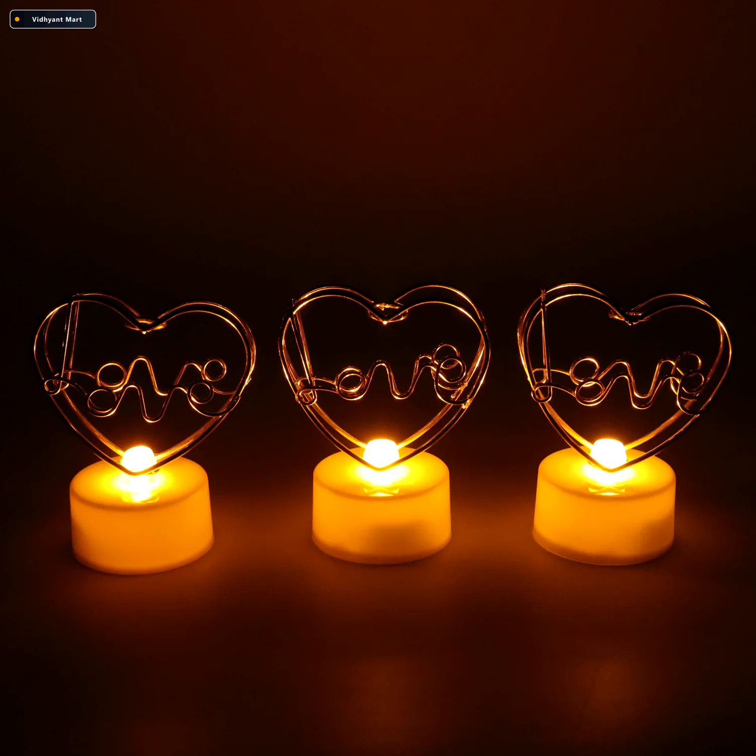 Vidhyant Mart Romantic Heart Love Table Decor Elegant Rose Gift 3