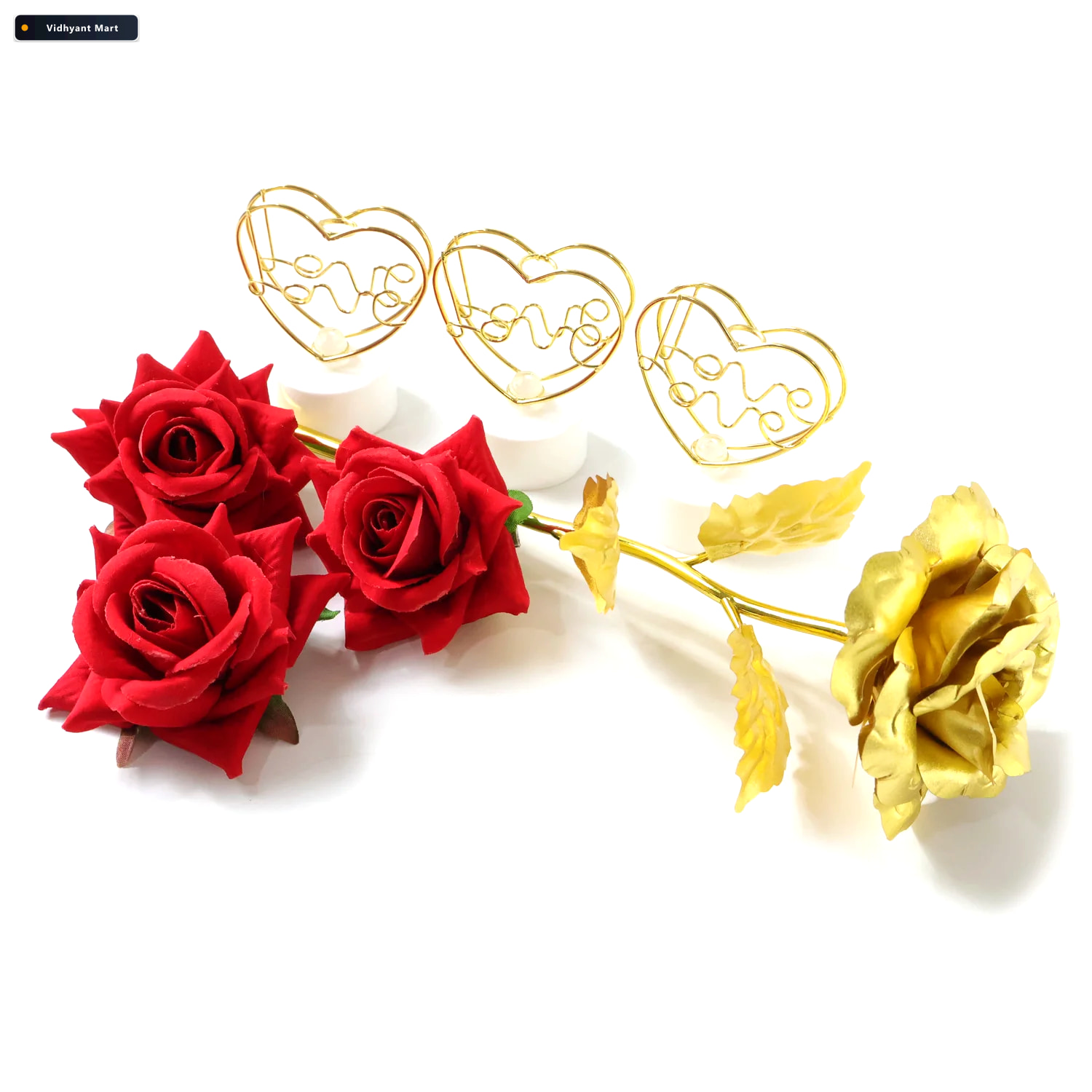 Vidhyant Mart Romantic Heart Love Table Decor Elegant Rose Gift 4
