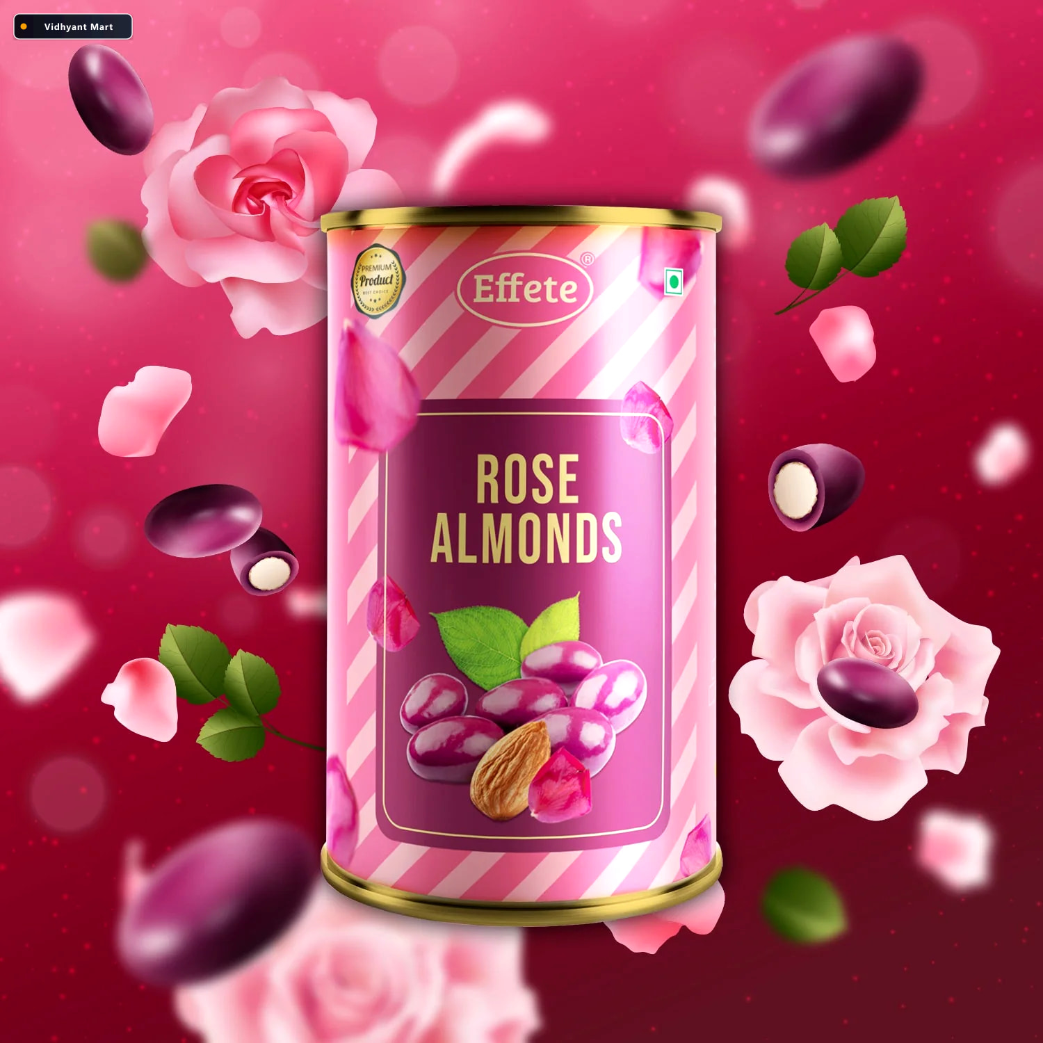 Vidhyant Mart Rose Almonds Chocolate Crunchy Fragrant Treat 4
