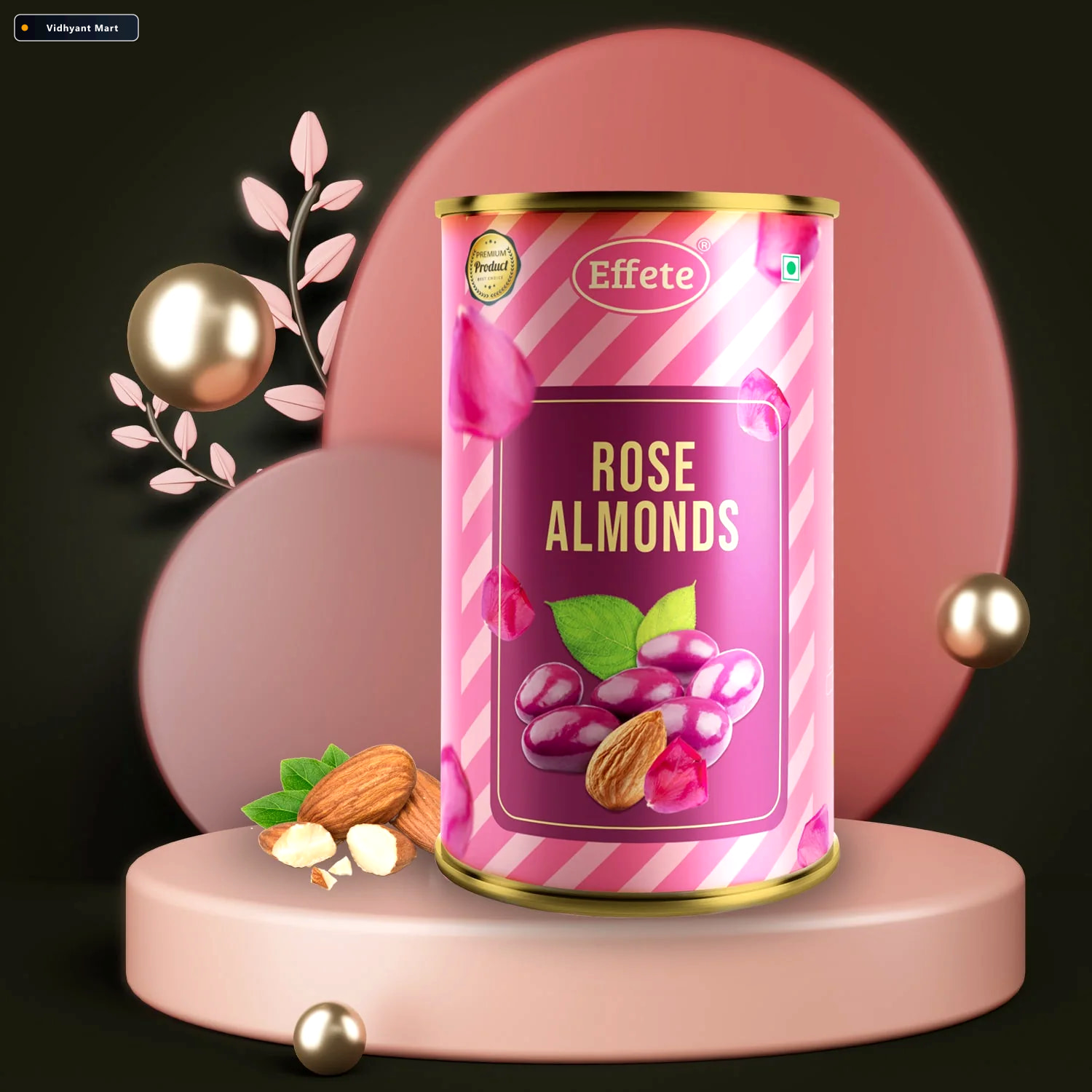 Vidhyant Mart Rose Almonds Chocolate Crunchy Fragrant Treat 5