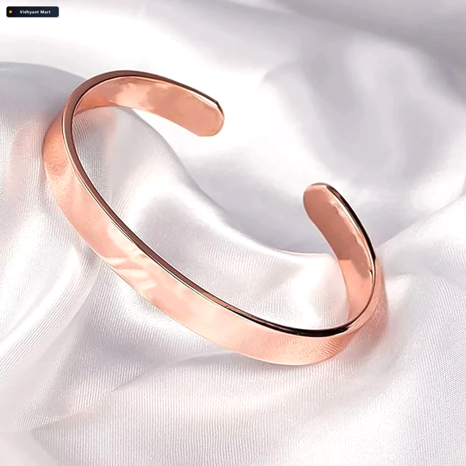 Vidhyant Mart Rose Gold Open Cuff Bracelet Adjustable Minimalist 3