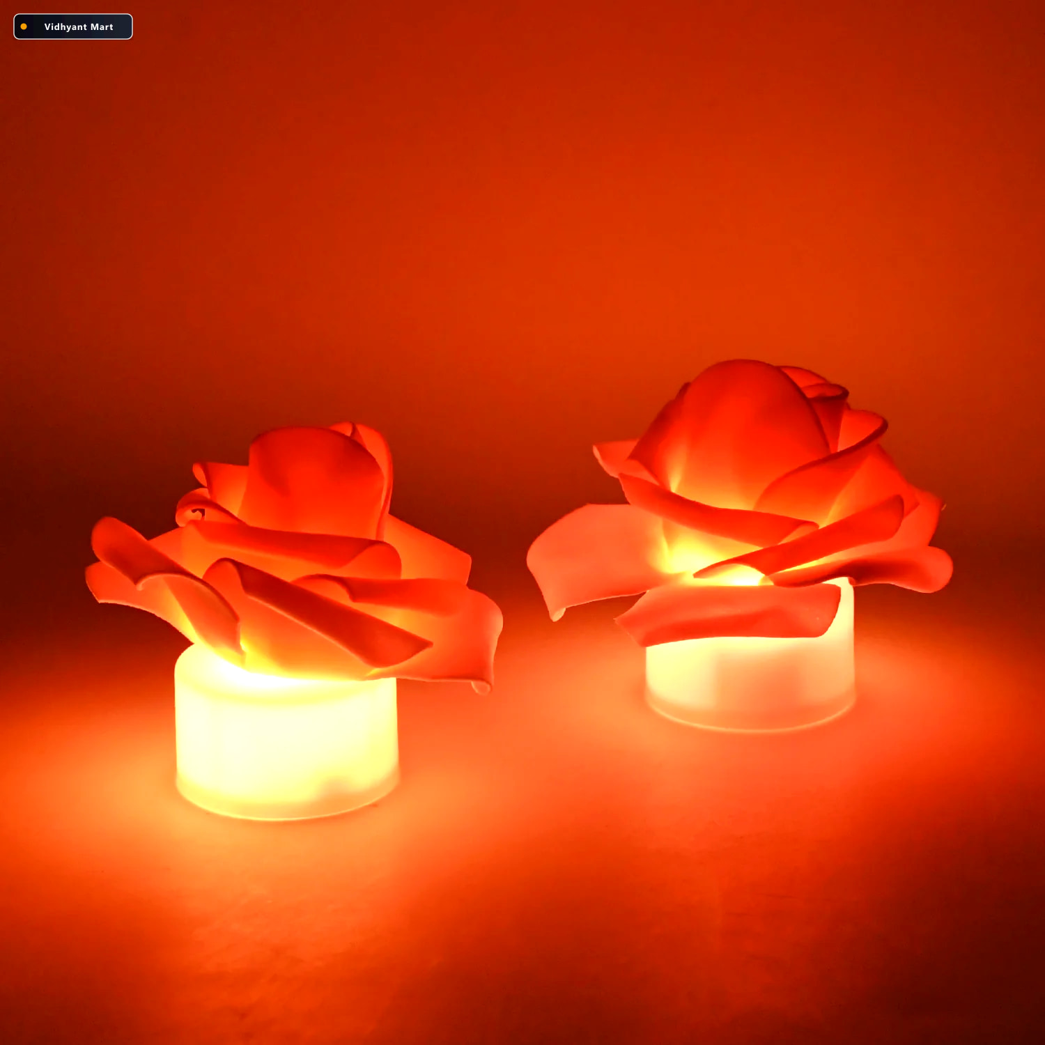 Vidhyant Mart Rose Led Flickering Tealight Candles Romantic Flam 1