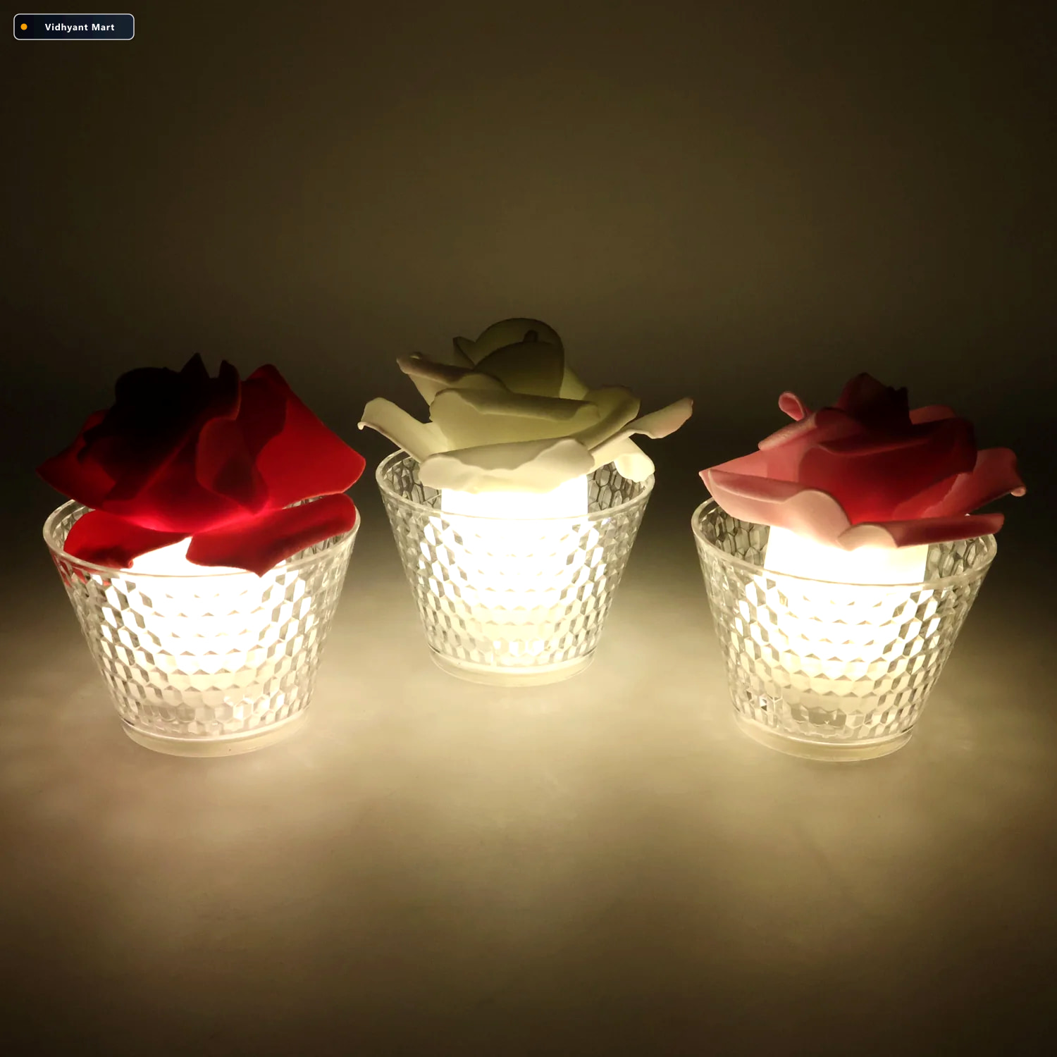 Vidhyant Mart Rose Shaped Flameless Led Candles Elegant Romantic 2