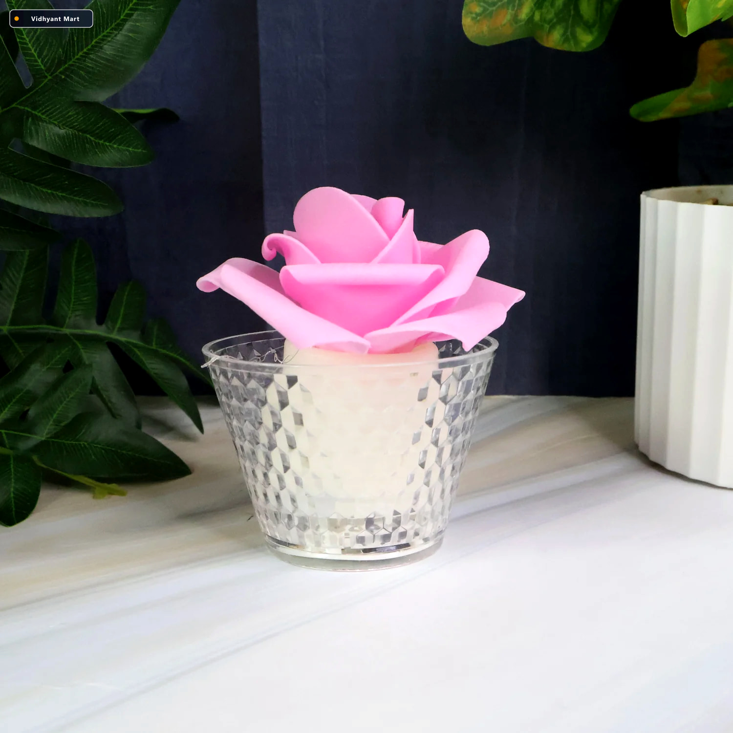 Vidhyant Mart Rose Shaped Flameless Led Candles Elegant Romantic 3