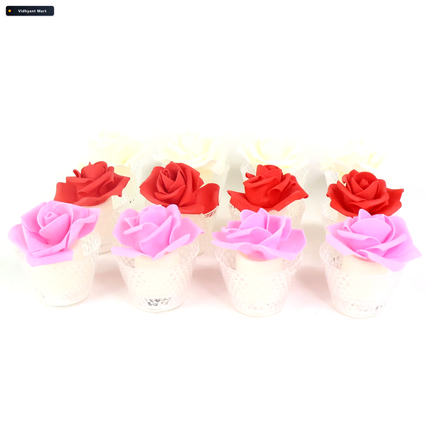 Vidhyant Mart Rose Shaped Flameless Led Candles Elegant Romantic 4