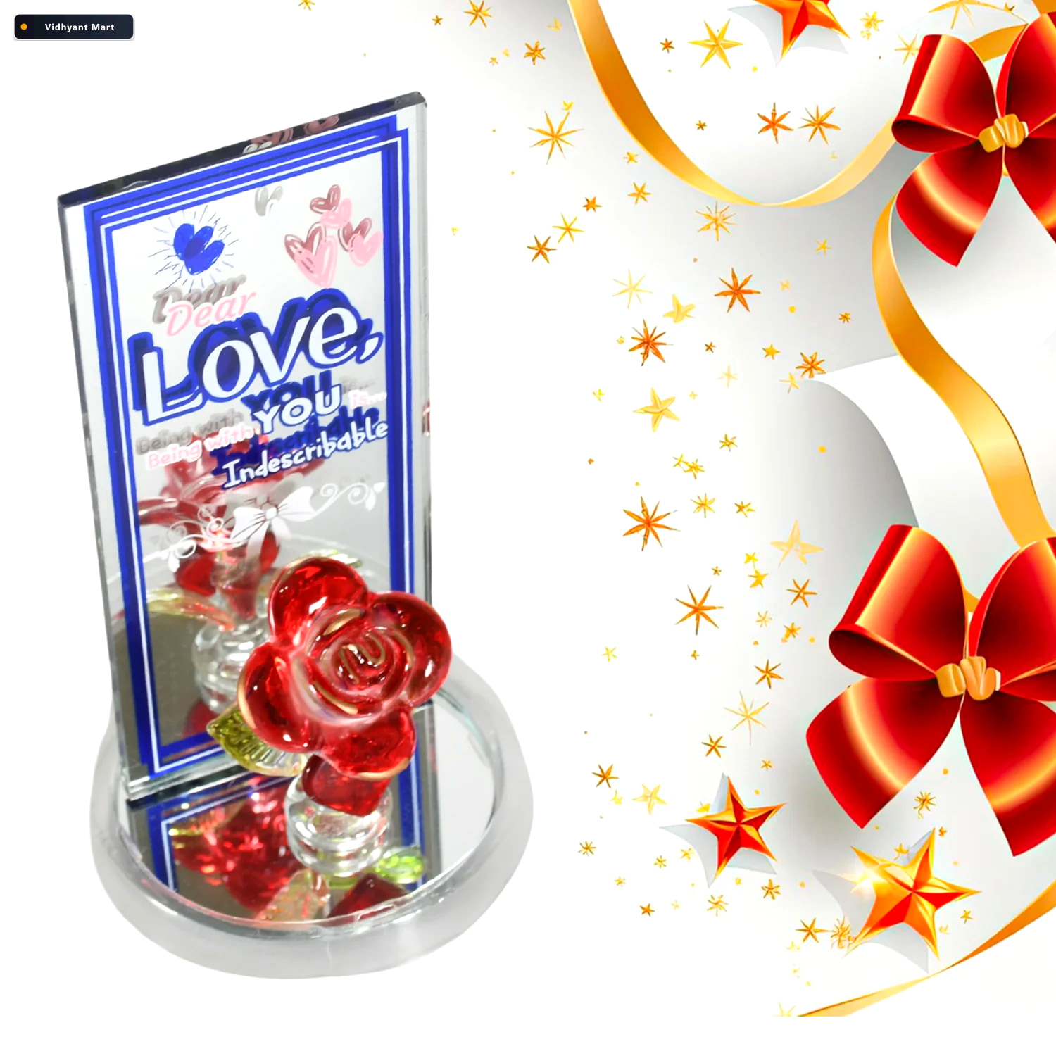 Vidhyant Mart Rose Showpiece Romantic Gift Home Decor For Couple 2